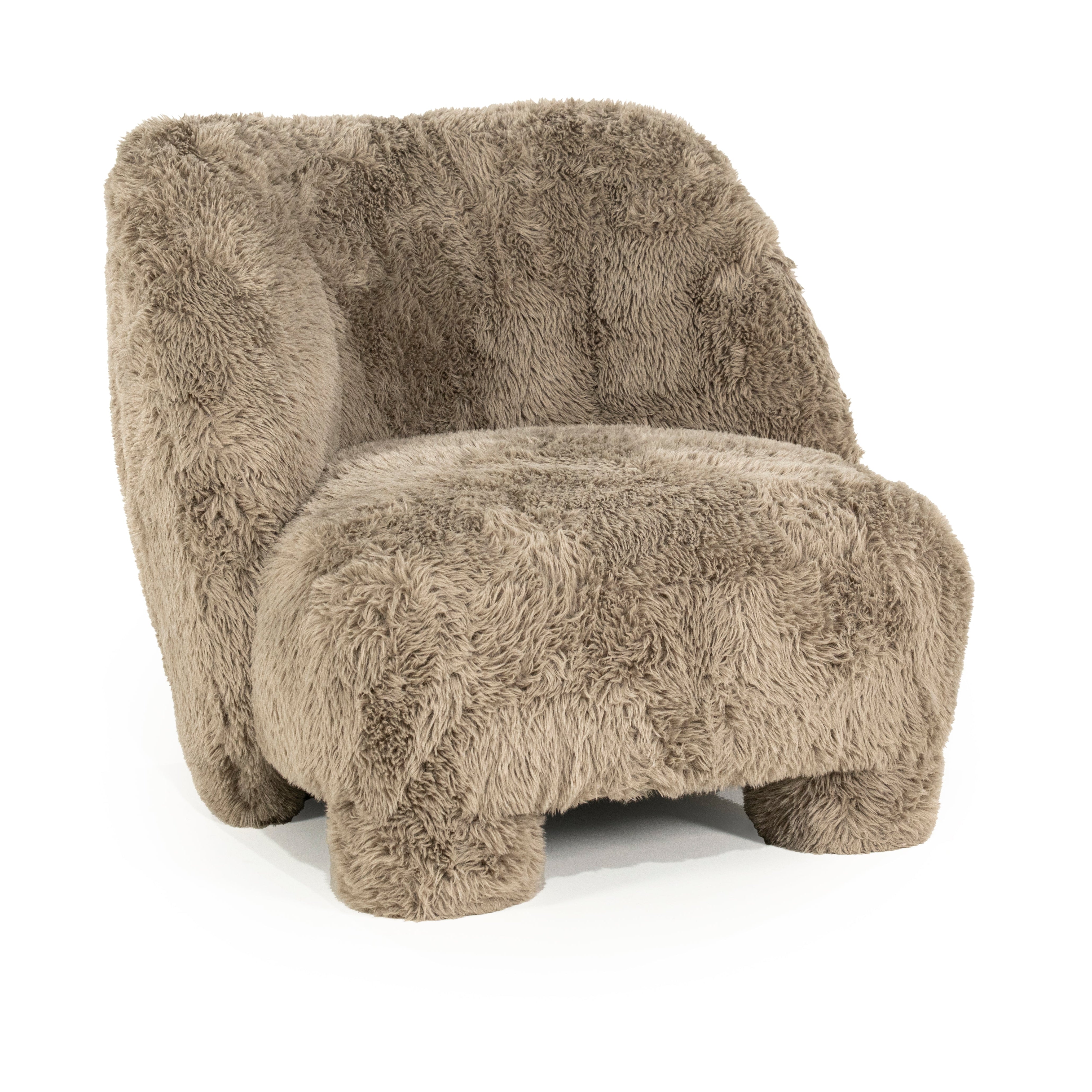 SAMSON fur armchair taupe