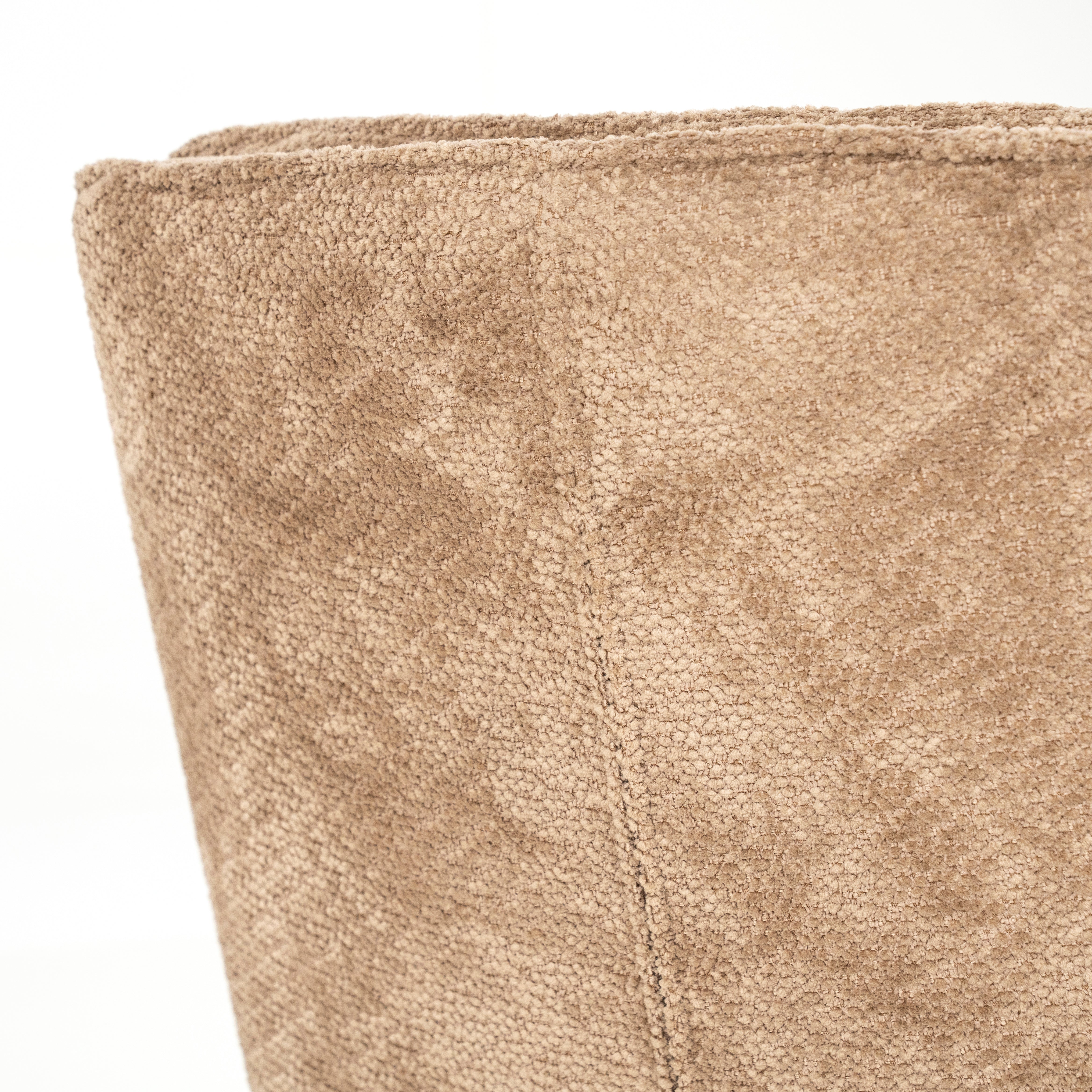 HUGO taupe swivel chair with dark brown base