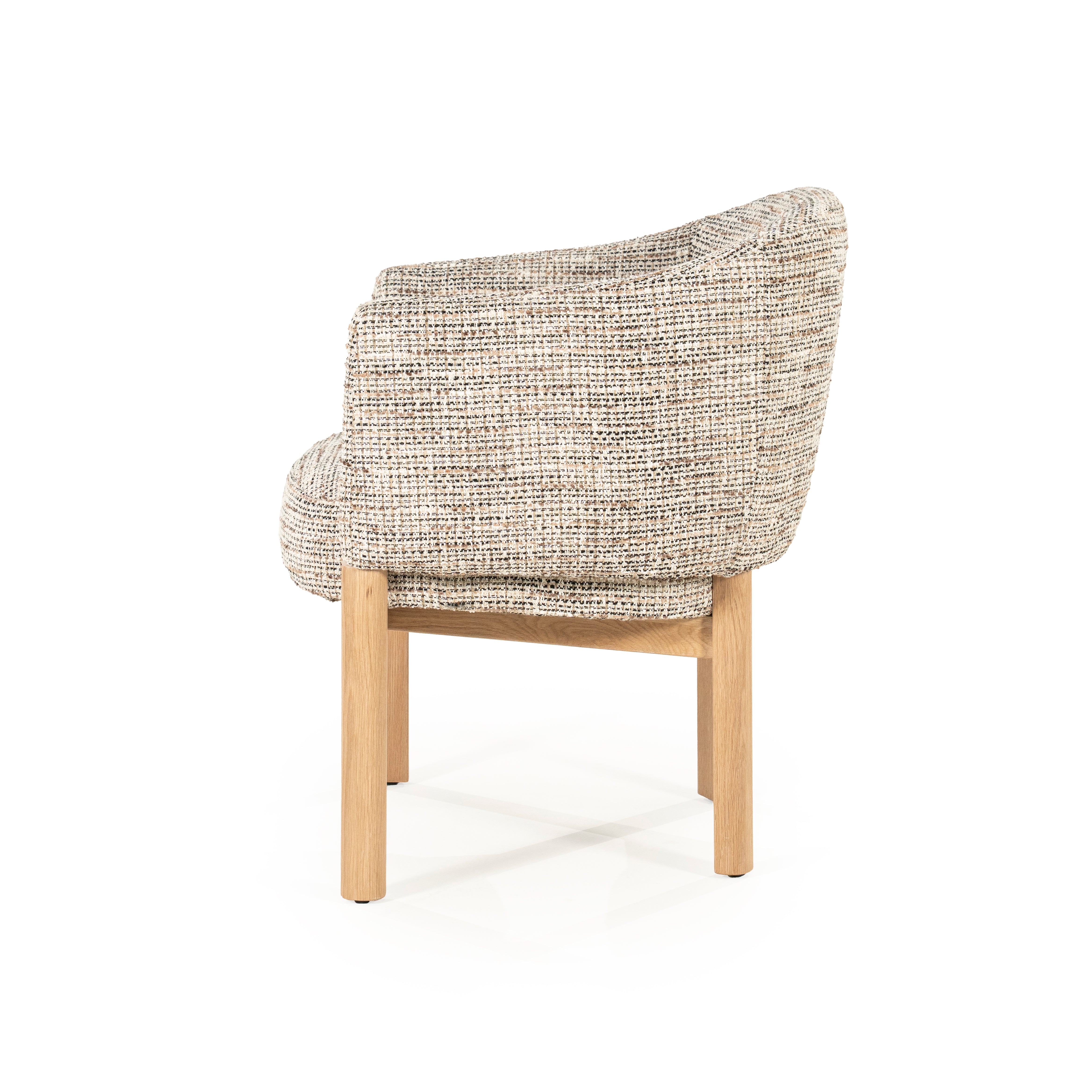 Fauteuil MICHA taupe met eiken basis