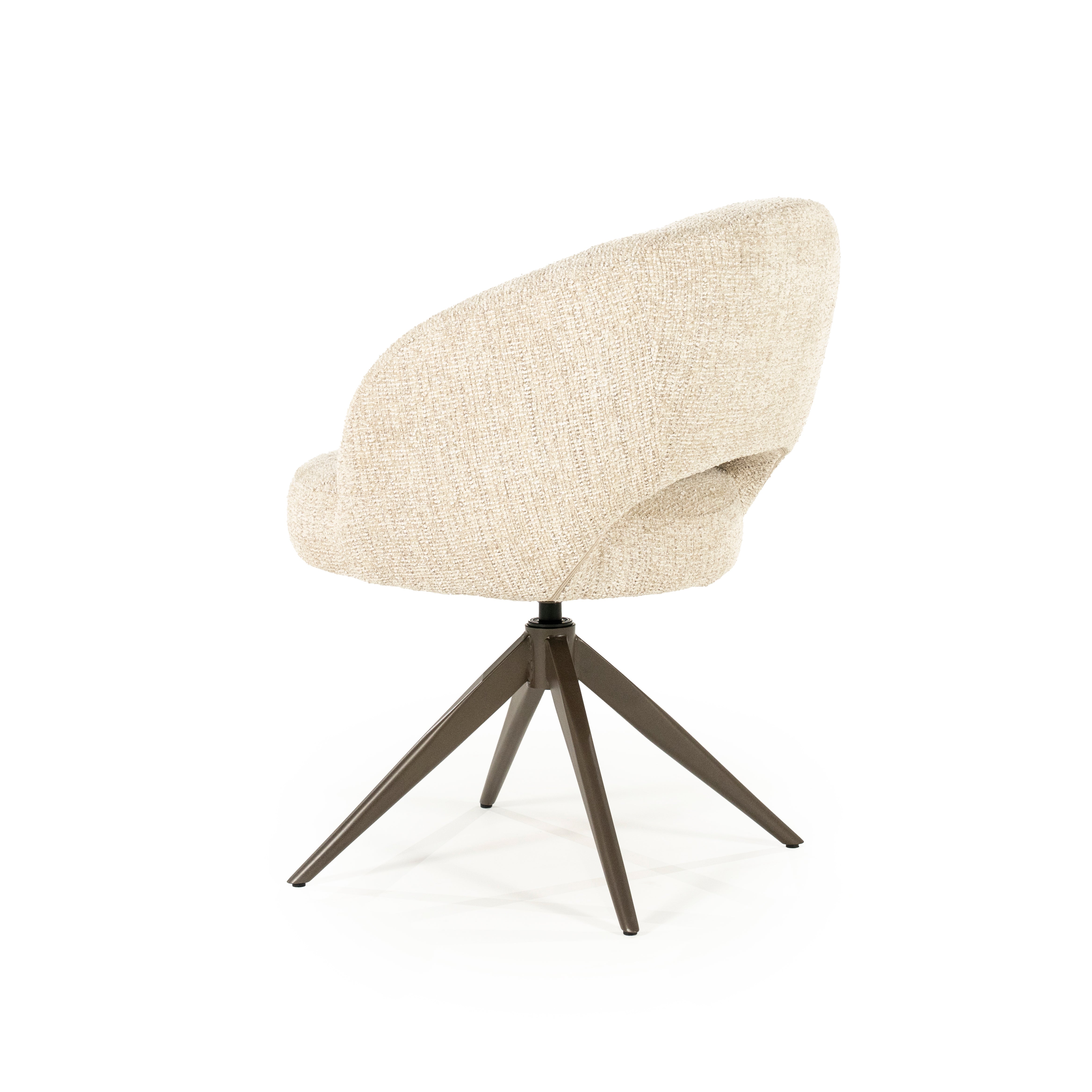 ALISSA swivel chair beige with dark brown base