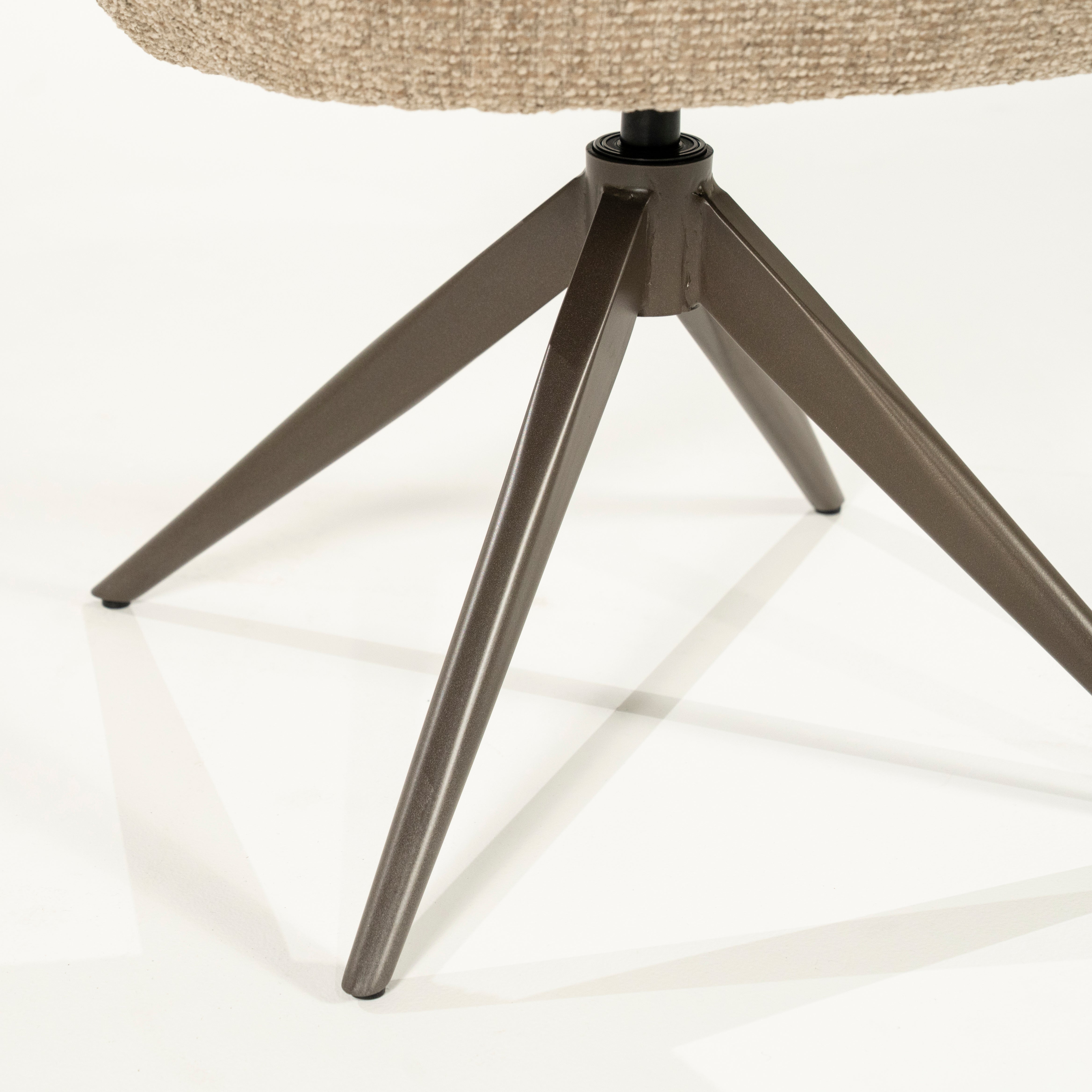 ALISSA taupe swivel chair with dark brown base