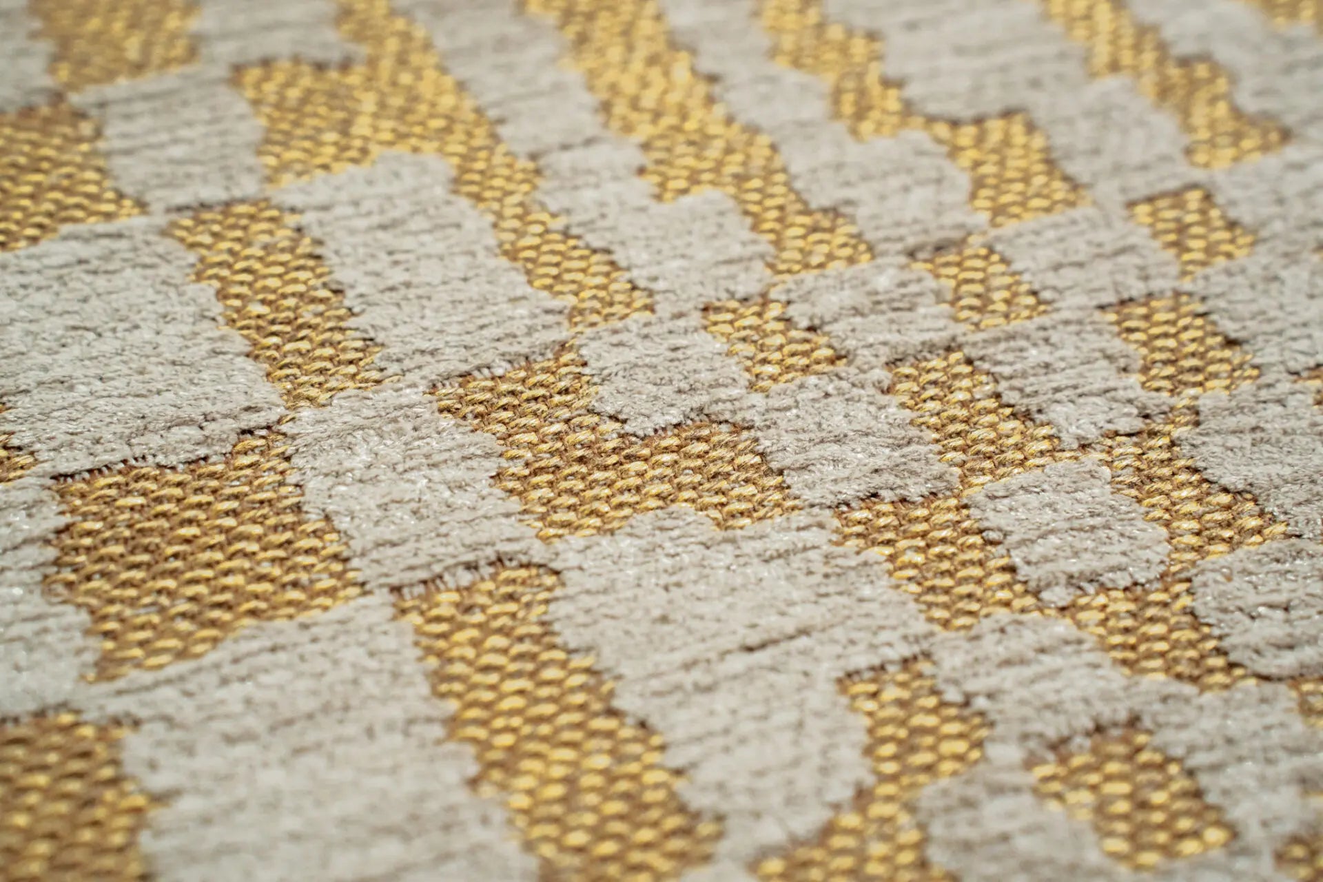 Ovale BERBER ERG vloerkleed geel met beige