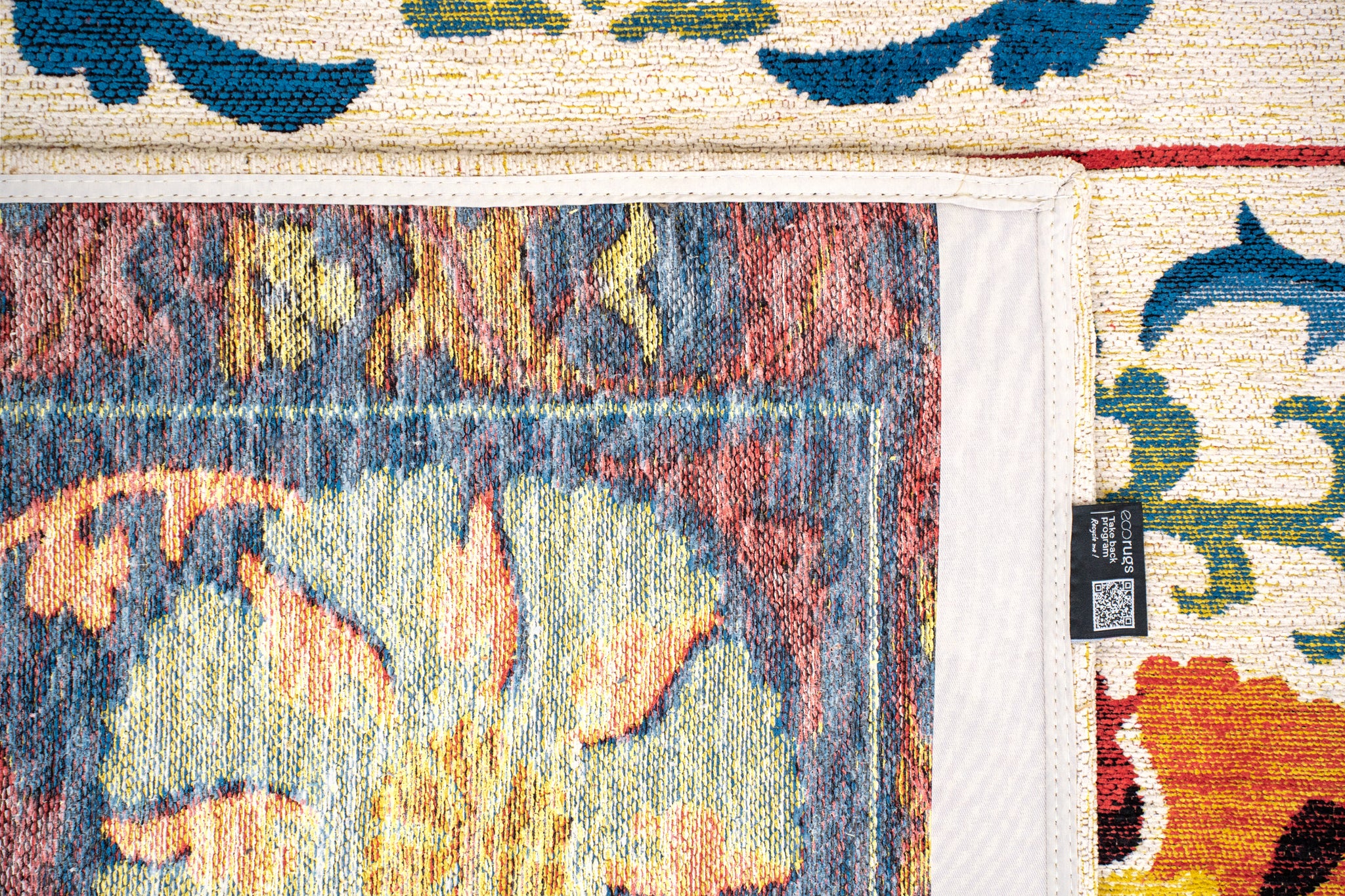 Vloerkleed SUZANI ORIGINE beige met oranje