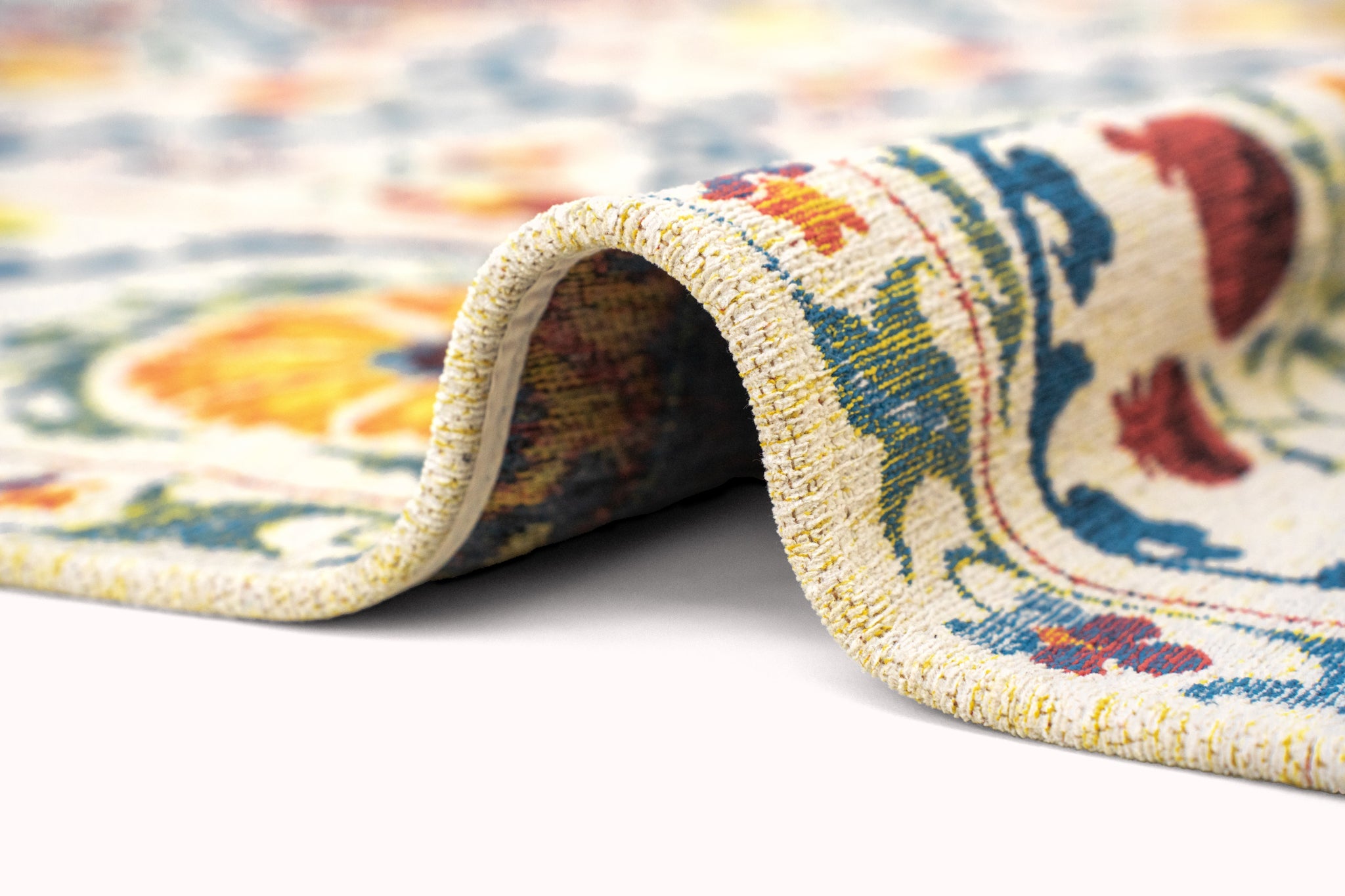 Vloerkleed SUZANI ORIGINE beige met oranje