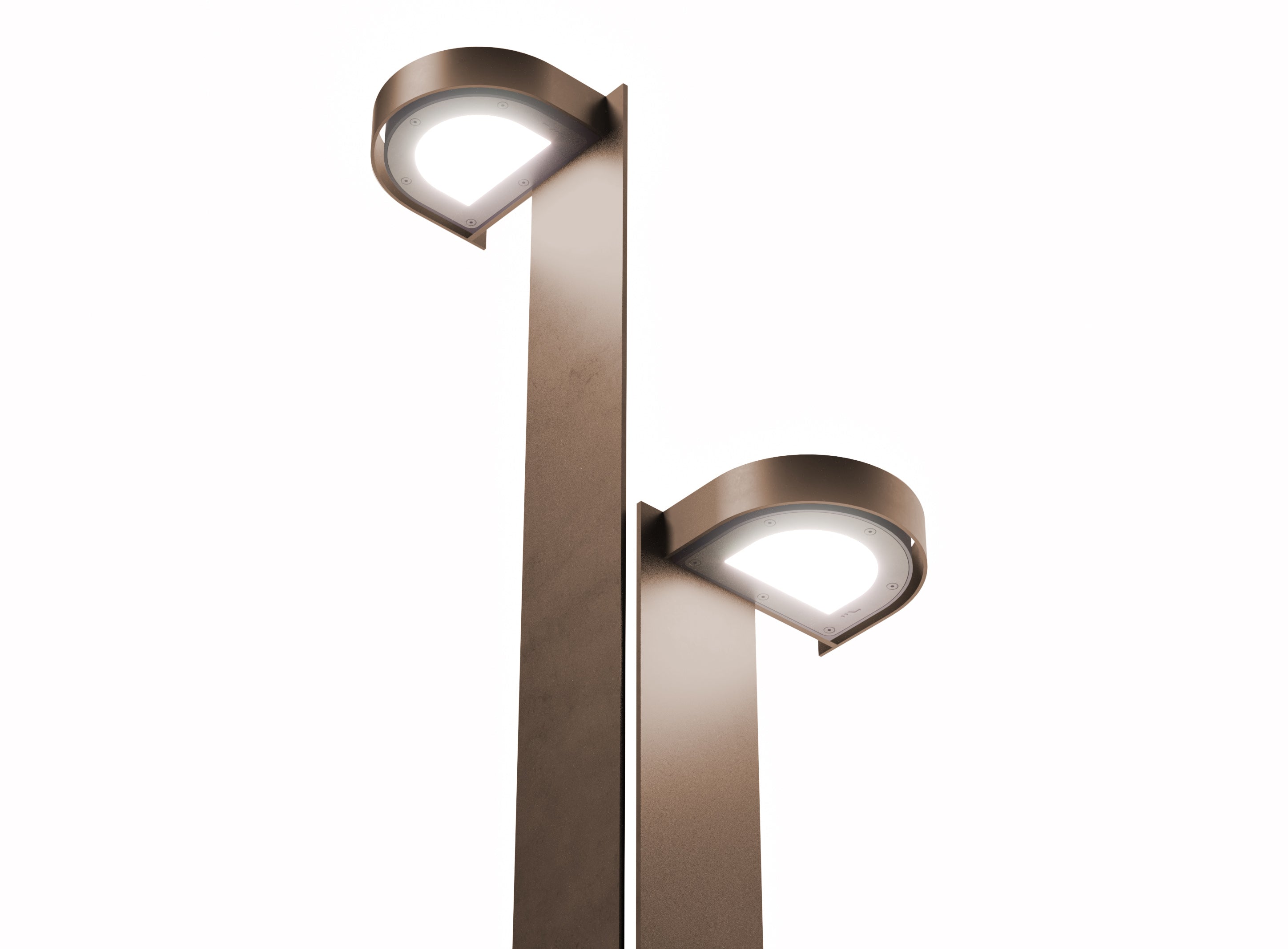 Buiten vloerlamp met twee punten BRIM bruin