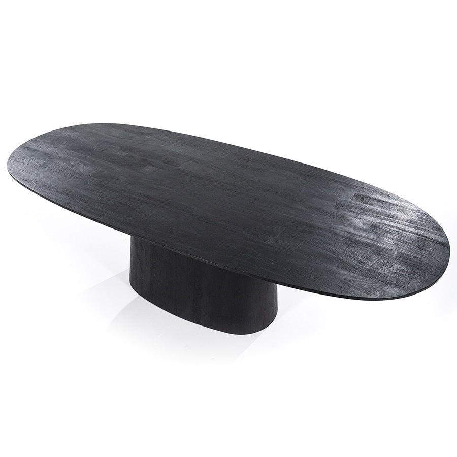 Ovale tafel ARON zwart mango hout