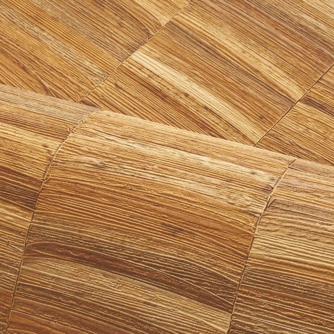 Structuurtapijt met strepen die een plantaardige vlecht imiteert STYLOSA - OCRE honingkleur