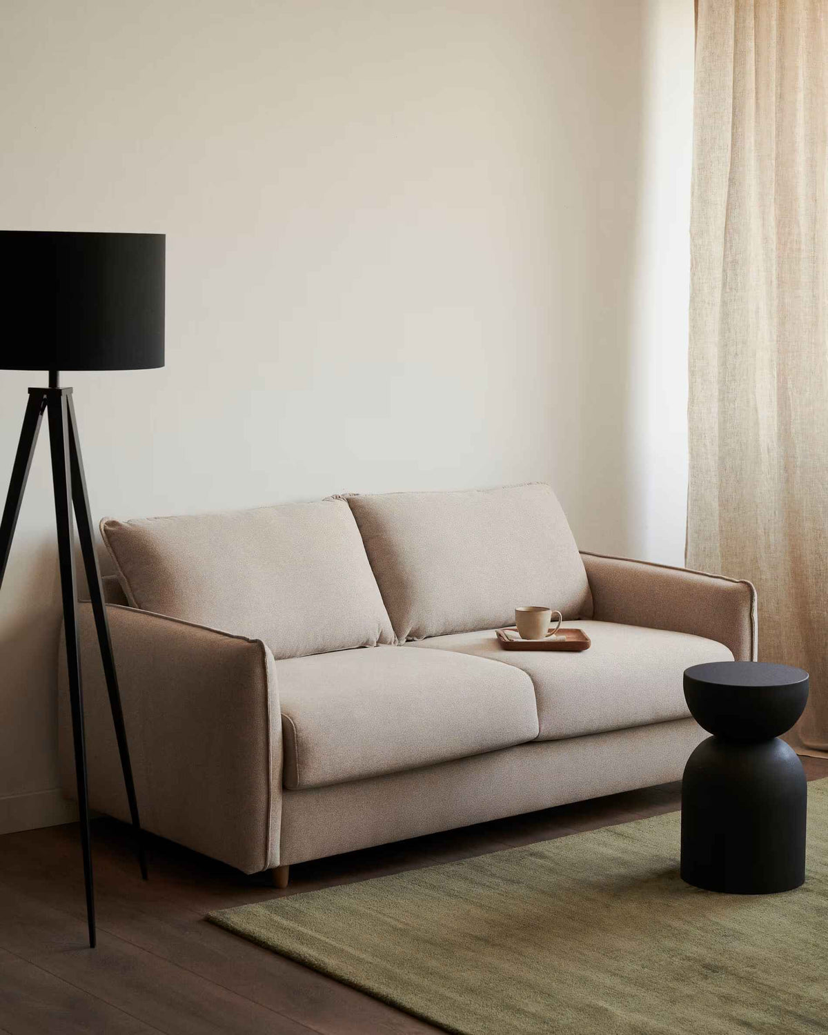 Sofa 2-zits met slaapfunctie CARLOTA beige