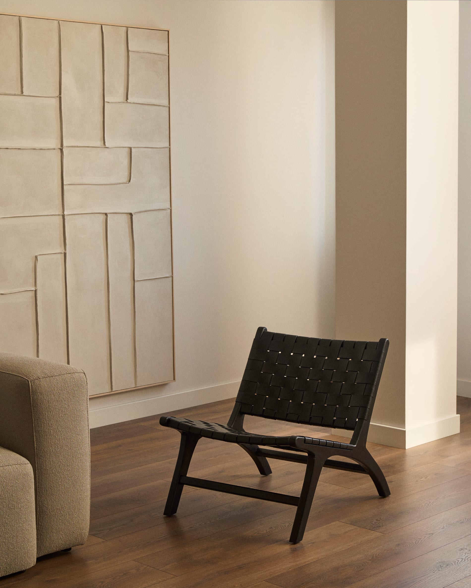 Fauteuil CALIXTA zwarte leer