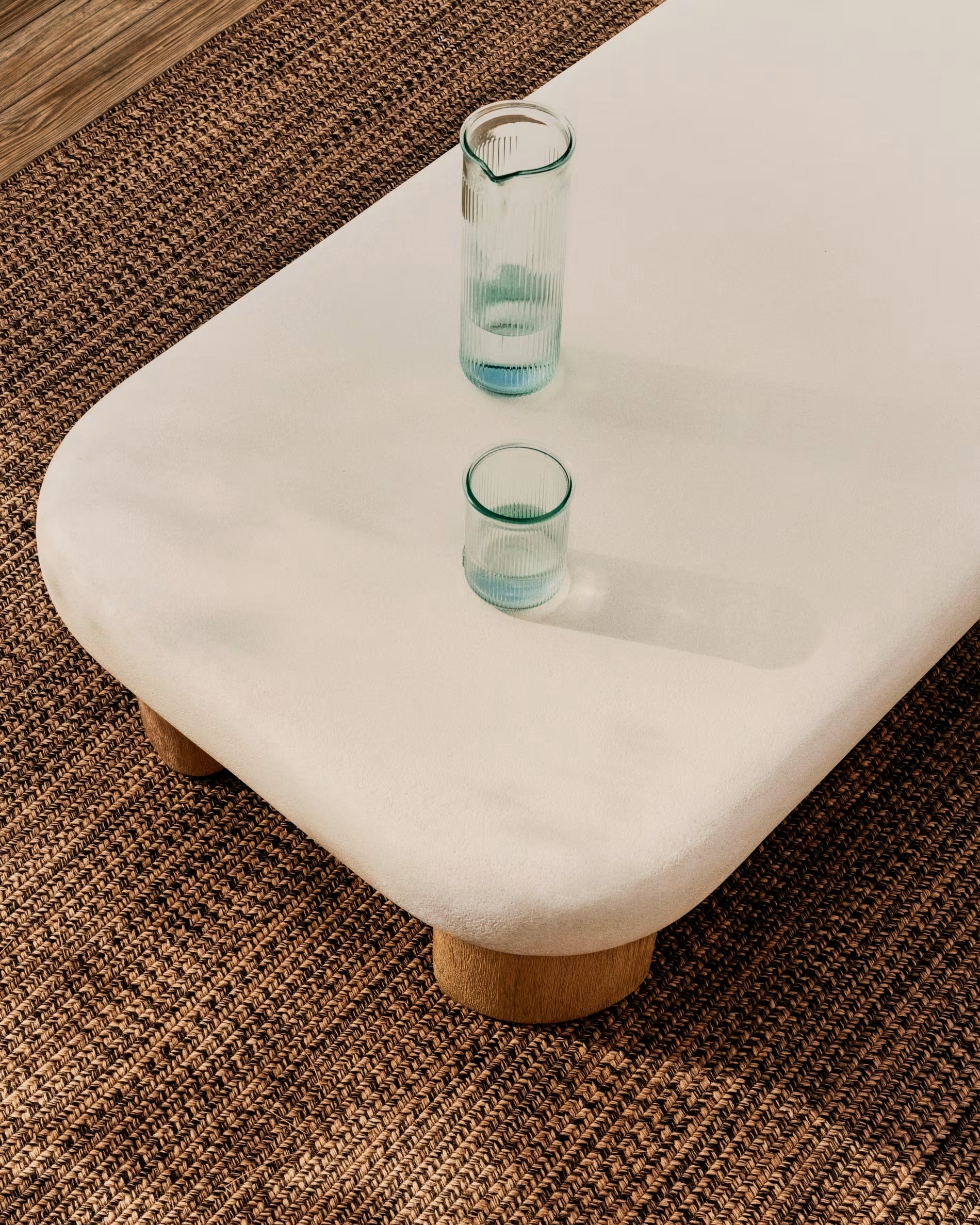 Outdoor Coffee Table LABRA Cement and Acacia Wood