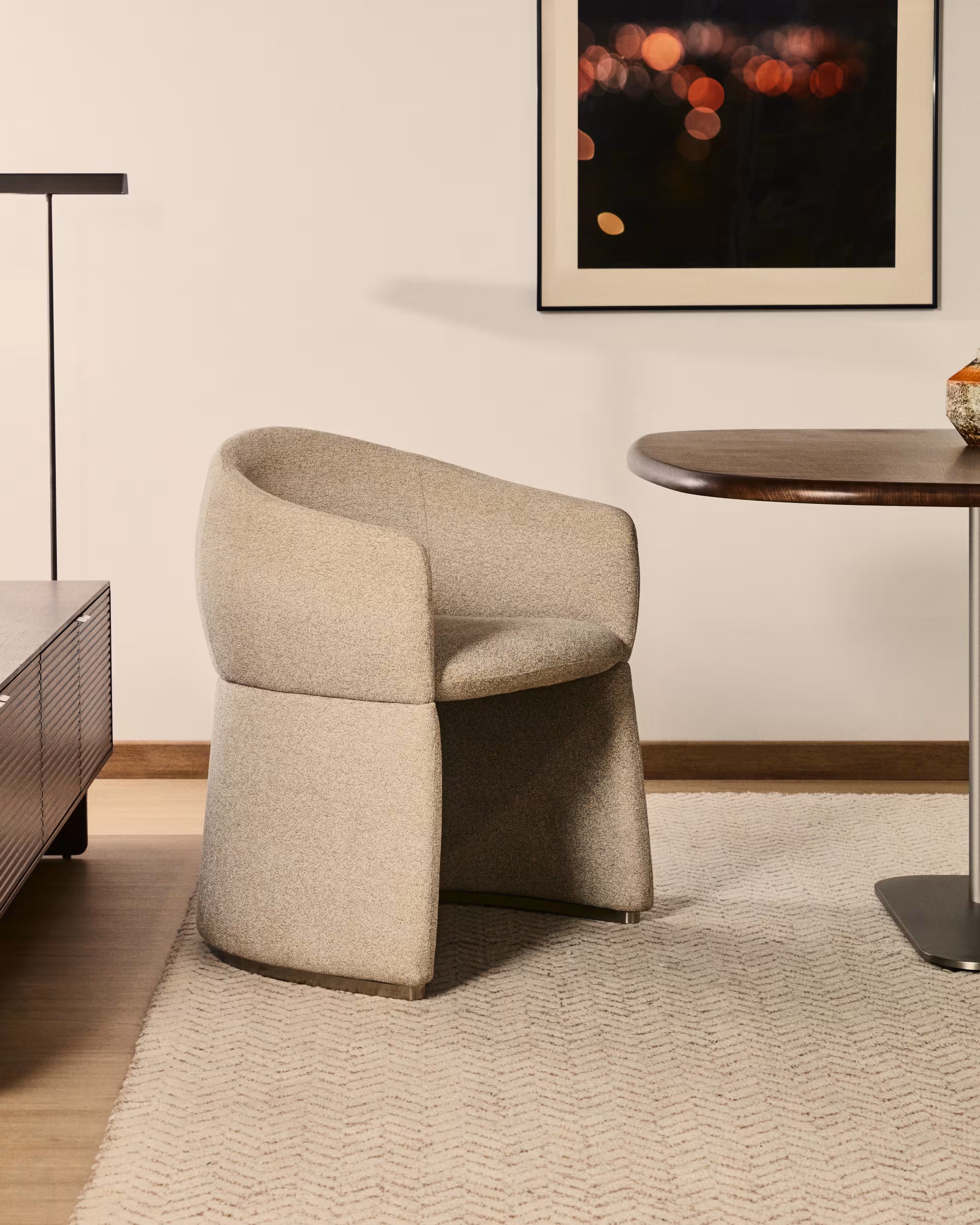 Upholstered chair BOSCA beige chenille