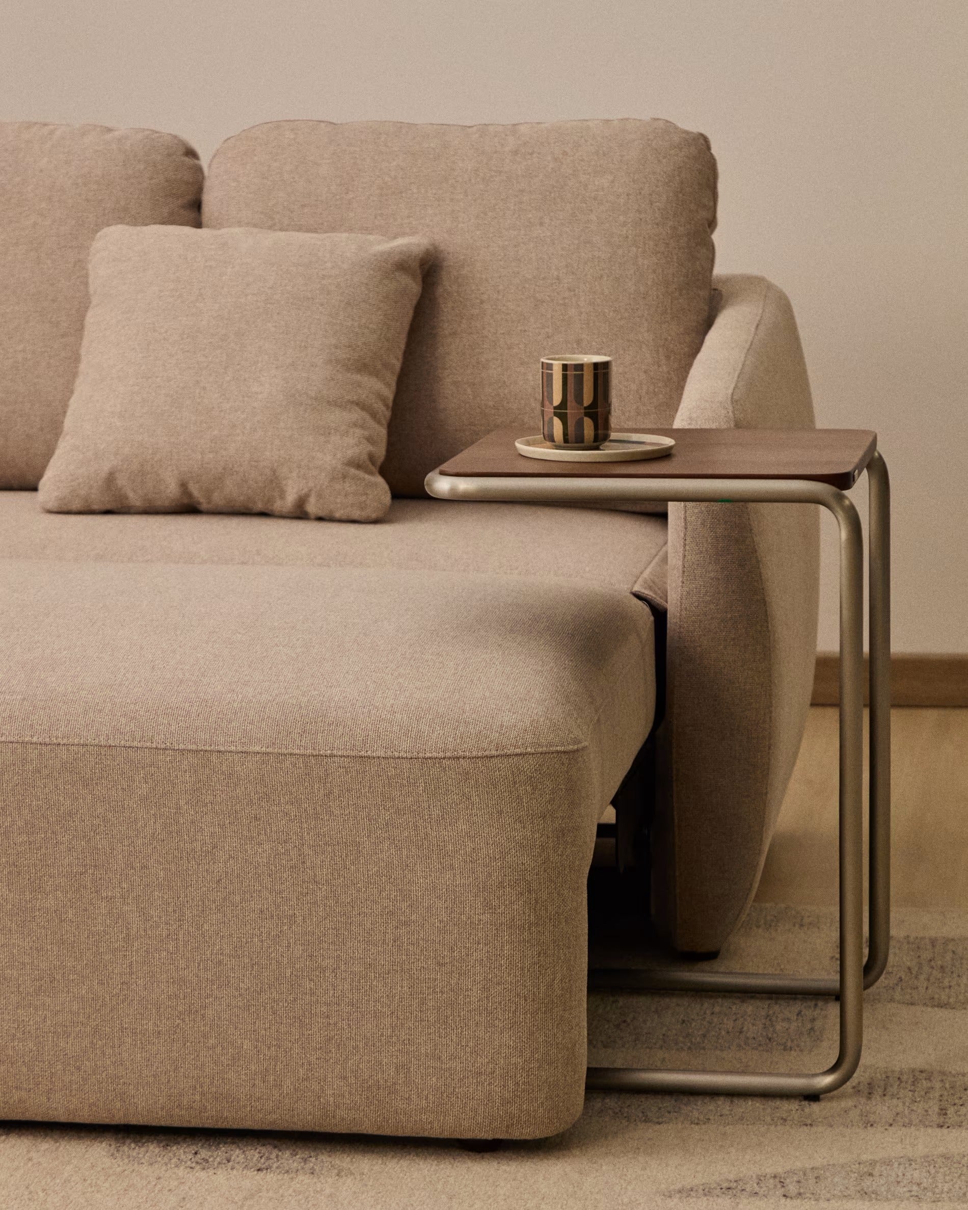 Sofa 3-osobowa z funkcją spania LAIRA beige