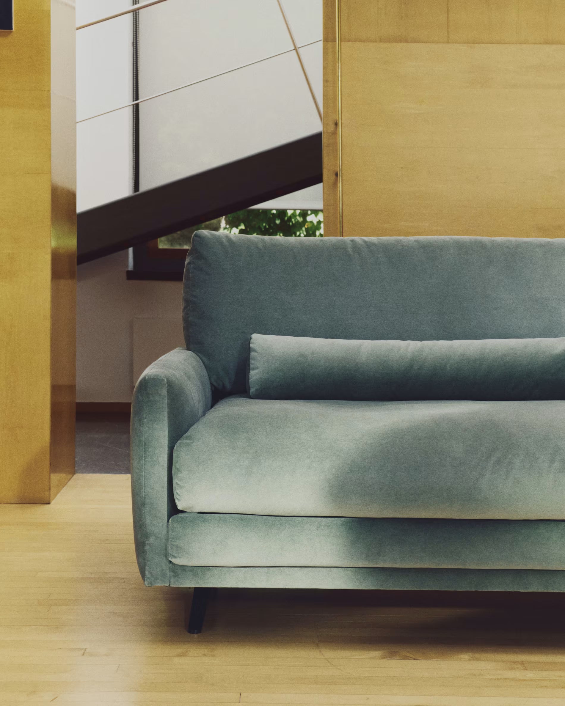 Sofa 3-Sitzer VELIRO grün mit schwarzem Gestell