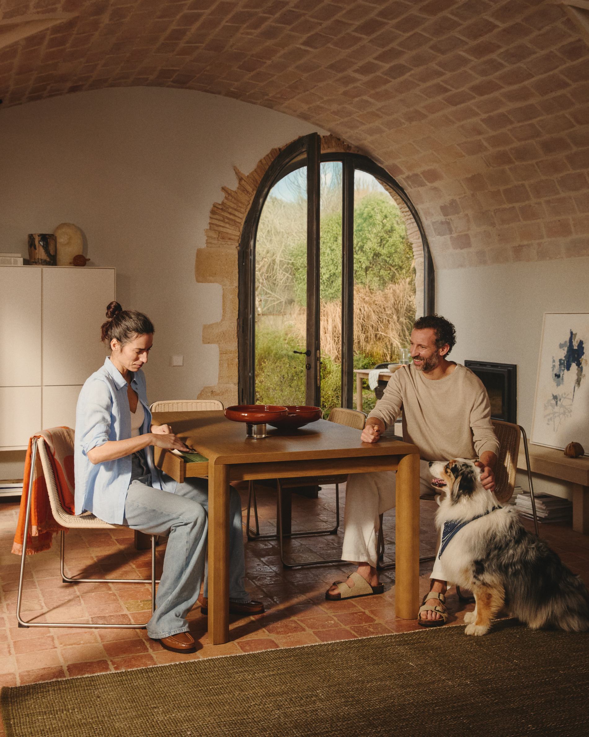 Gartenstuhl TAVARI beige mit Stahlbasis