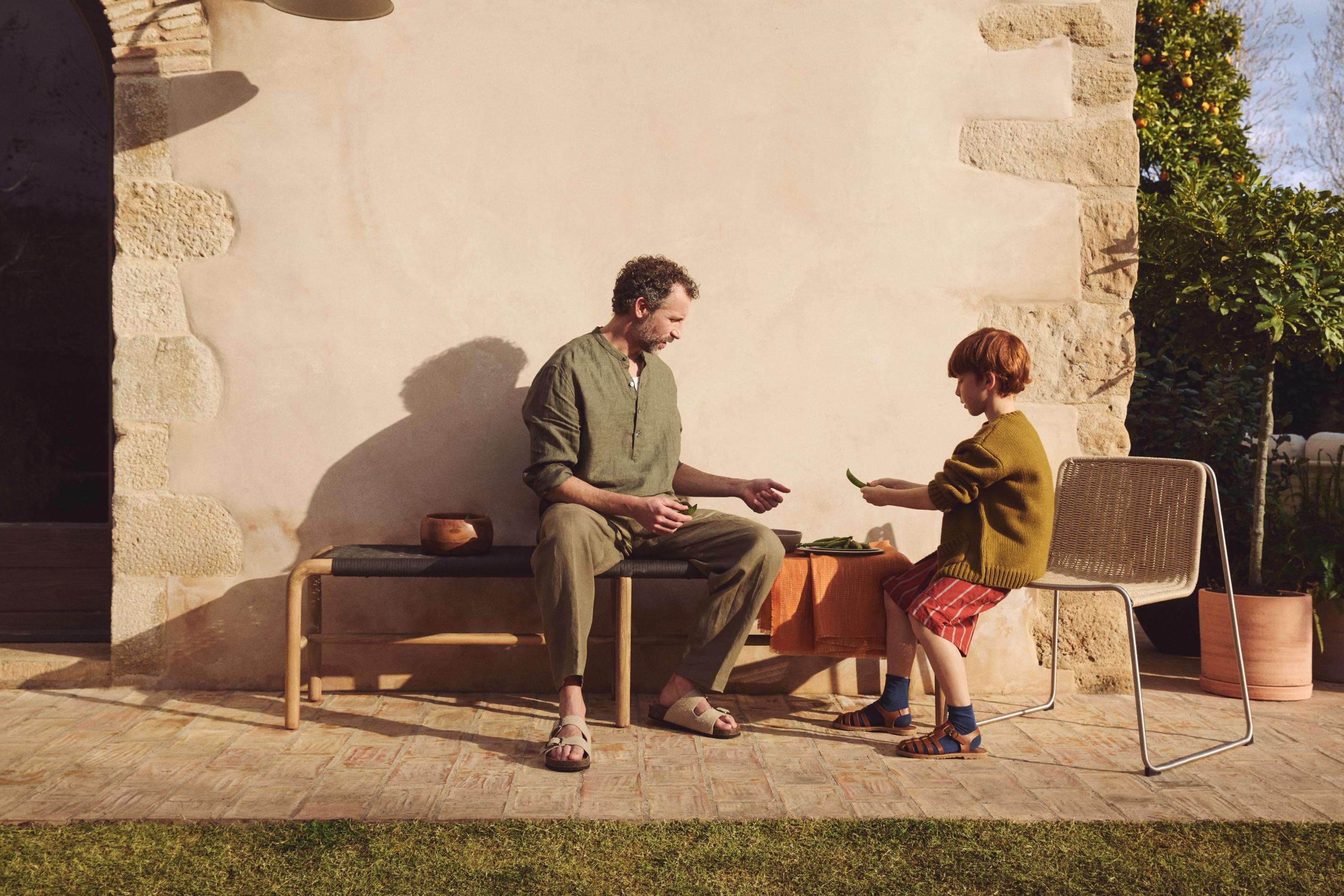 Gartenstuhl TAVARI beige mit Stahlbasis