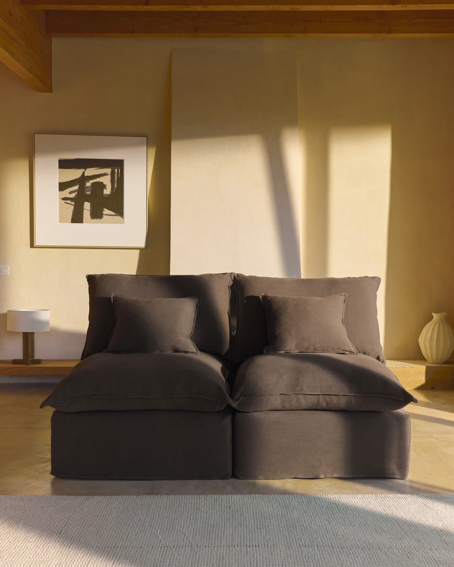 2-Seater Modular Sofa ANARELA Chocolate