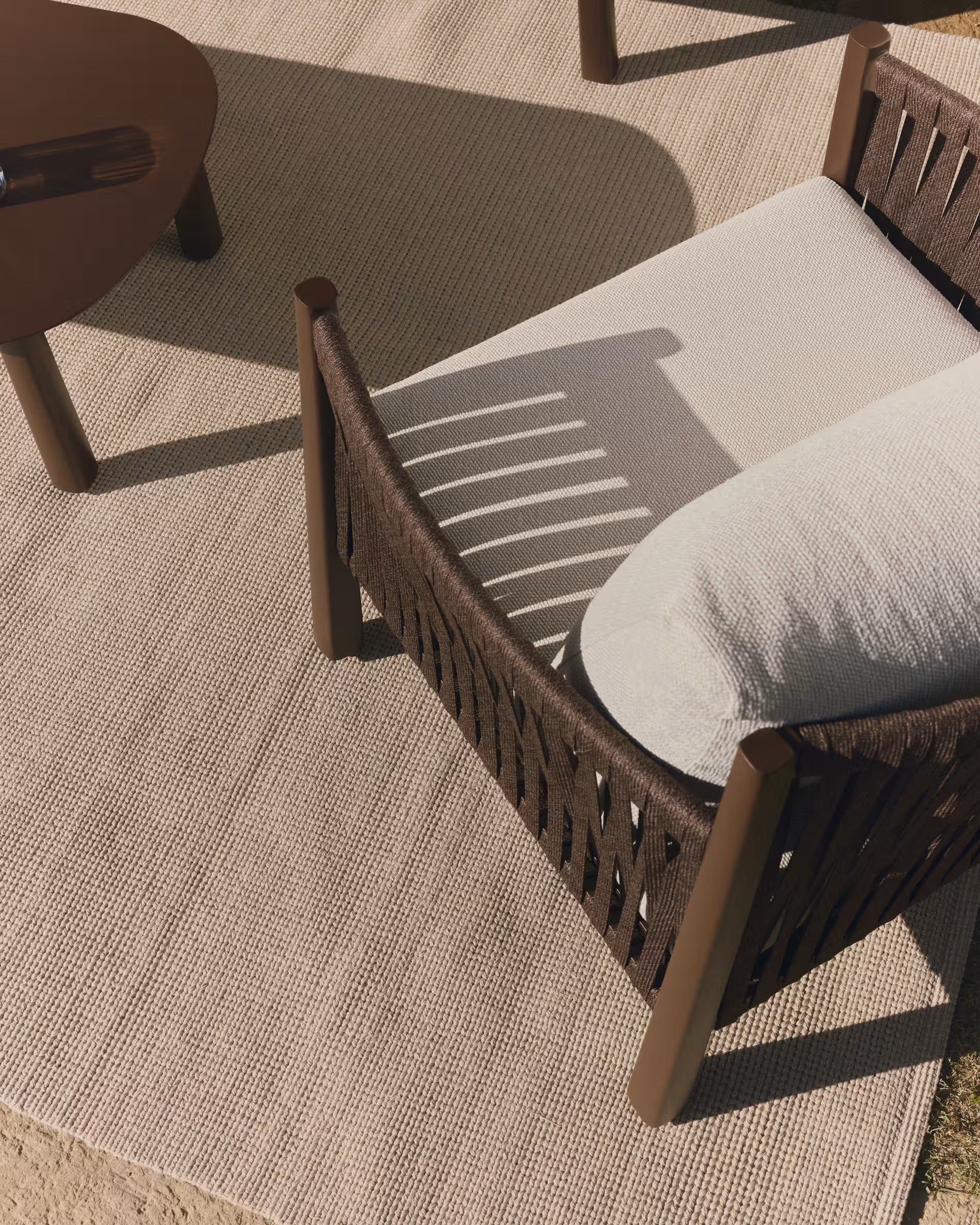 Gartenmöbelset ALERIA beige mit dunklem Gestell