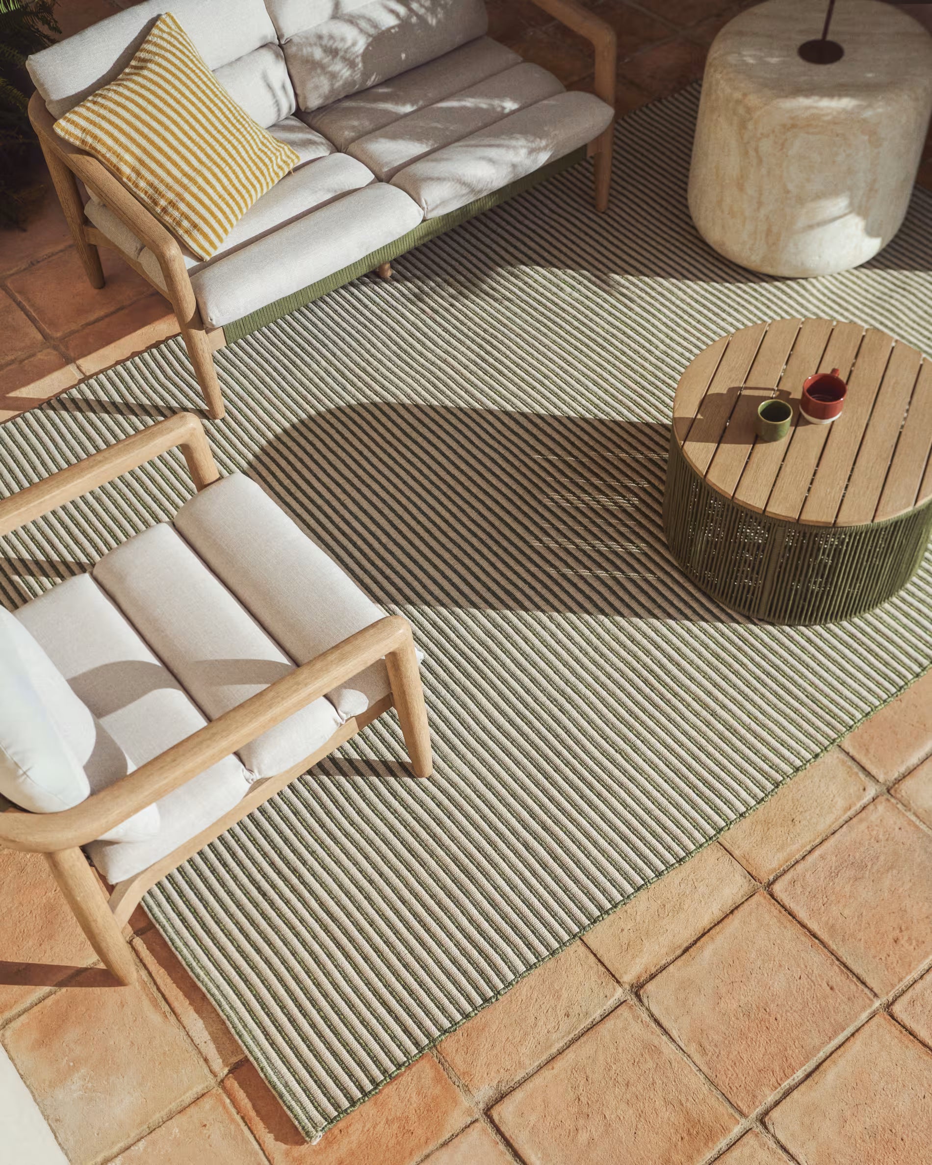 Buitenmat ARDELIA groen met beige