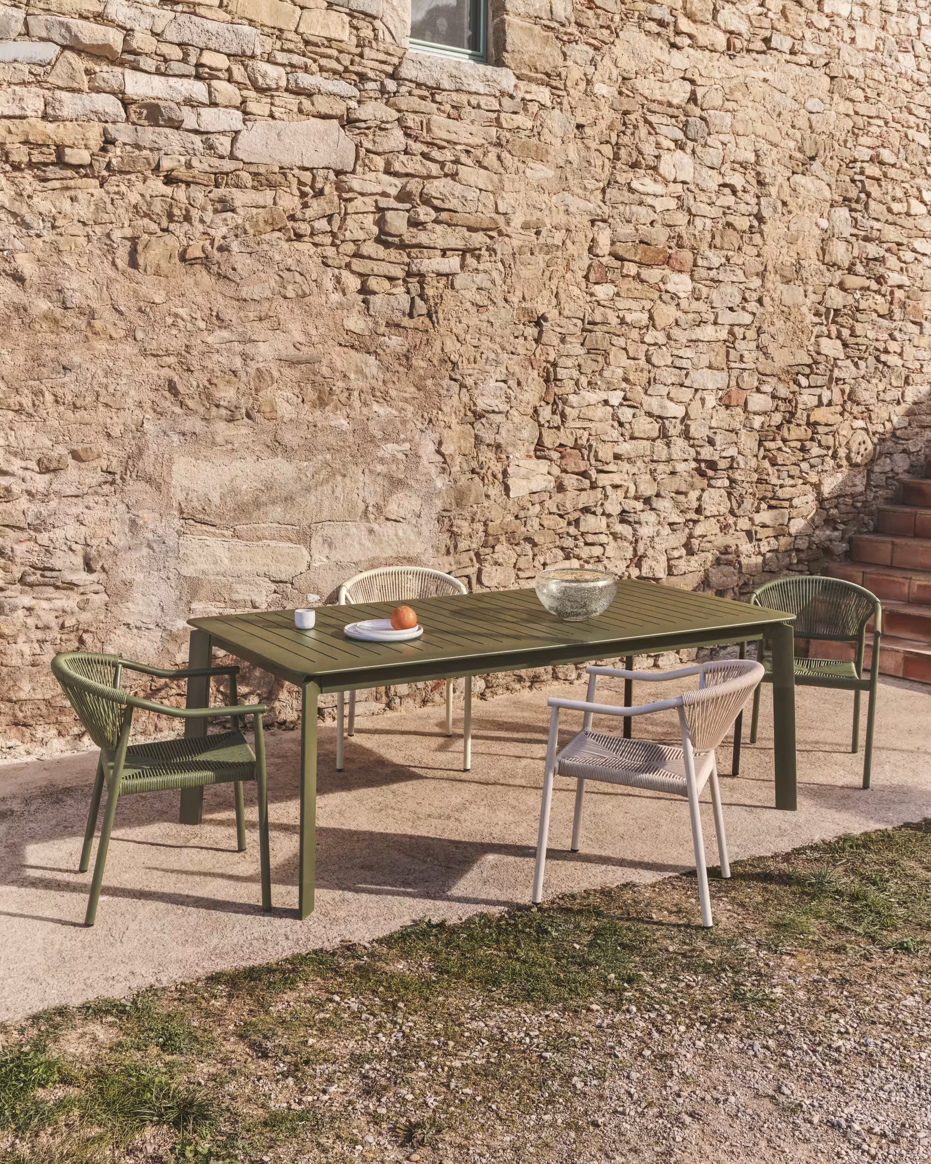 Gartenmöbelset BRELA taupe mit Aluminiumgestell