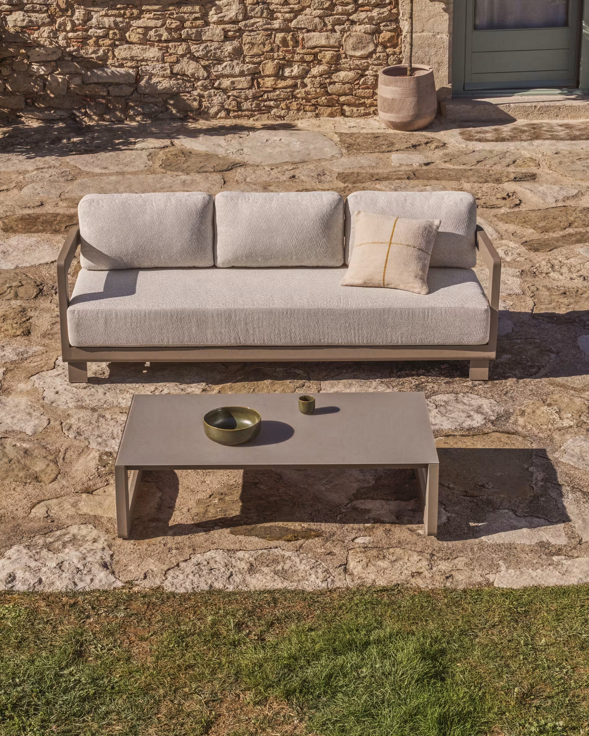 Gartenmöbelset 2-teilig NERANO grau-beige