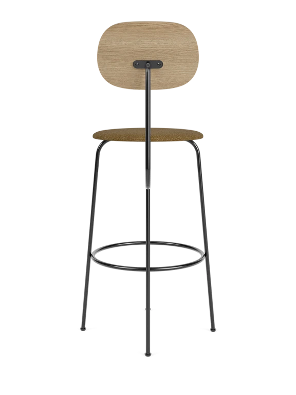 Hocker AFTEROOM PLUS eiken met een gestoffeerde mosterdgele zitting