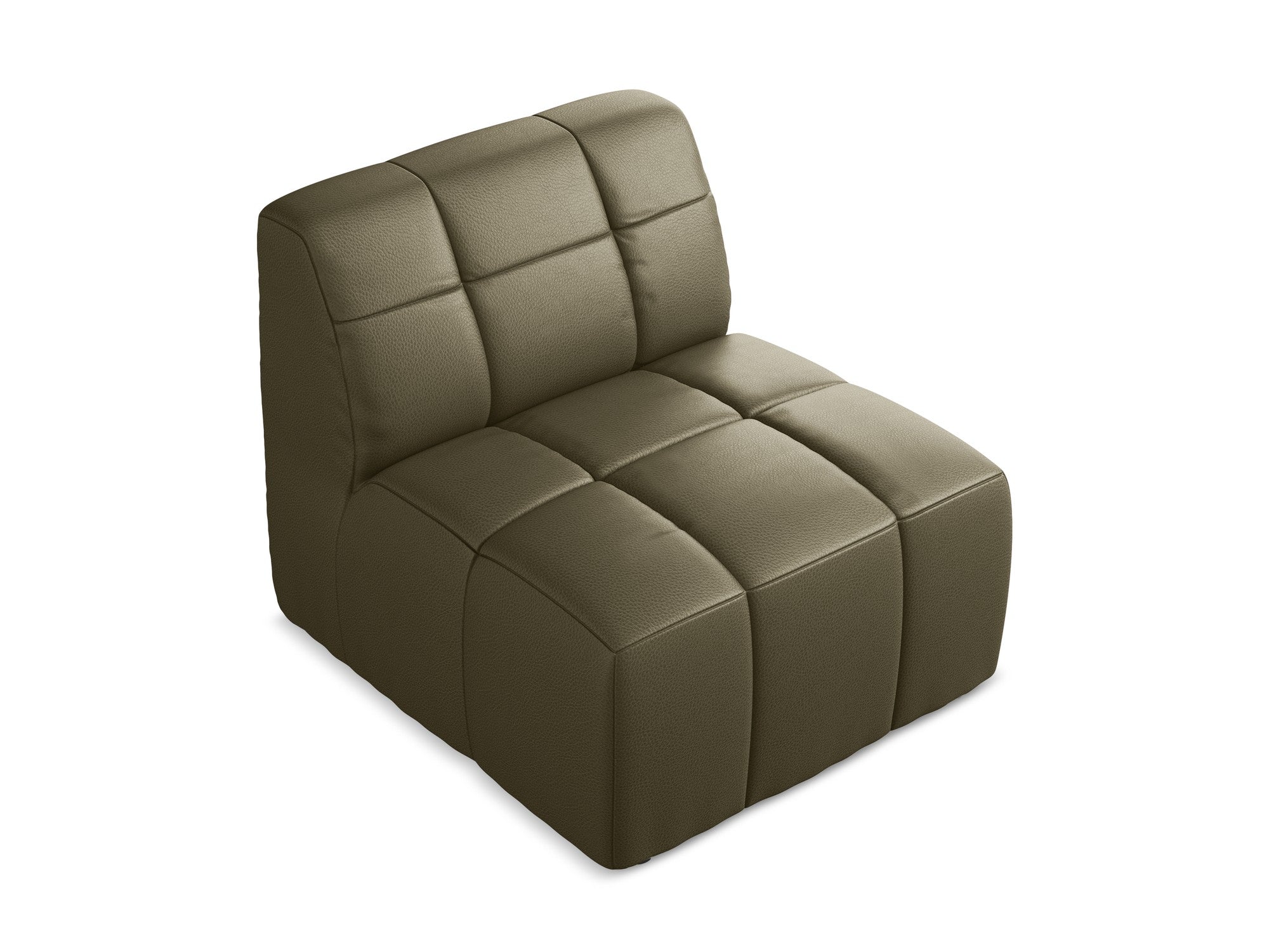 Fauteuil / module ALOHA olijfgroene ecologische leer
