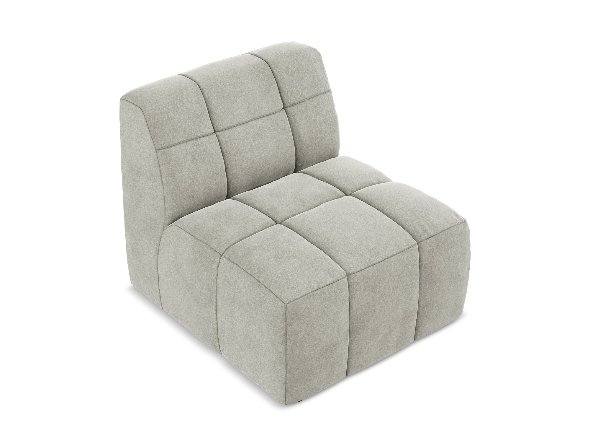 Armchair / velvet module ALOHA light gray