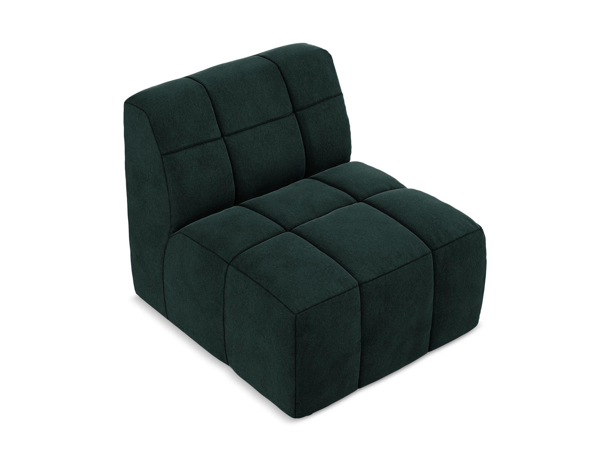 Fauteuil / modulaire fluwelen ALOHA grijs-groen