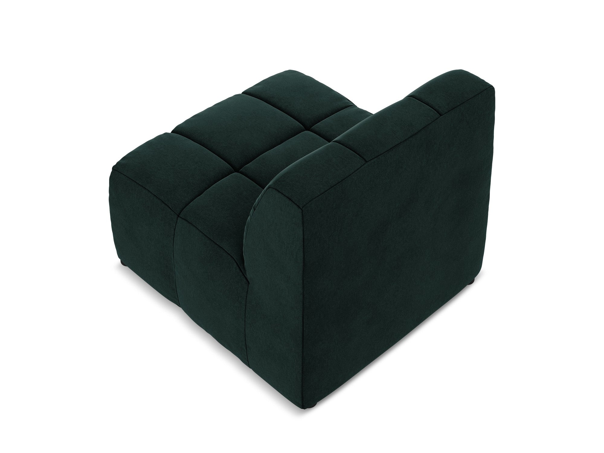Fauteuil / modulaire fluwelen ALOHA grijs-groen