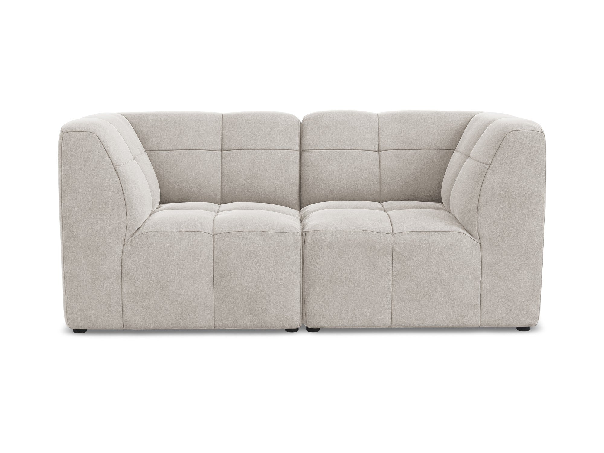 Velvet modular sofa for two ALOHA light beige