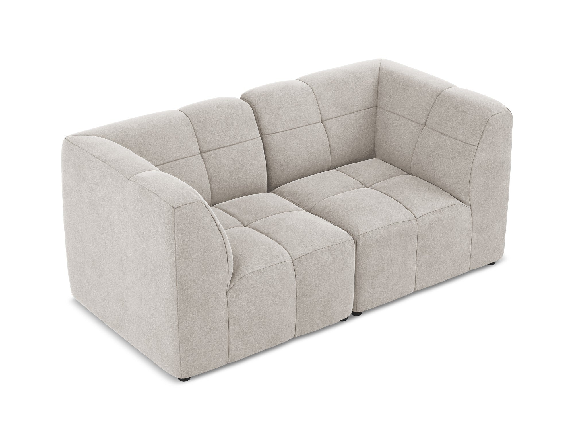 Velvet modular sofa for two ALOHA light beige