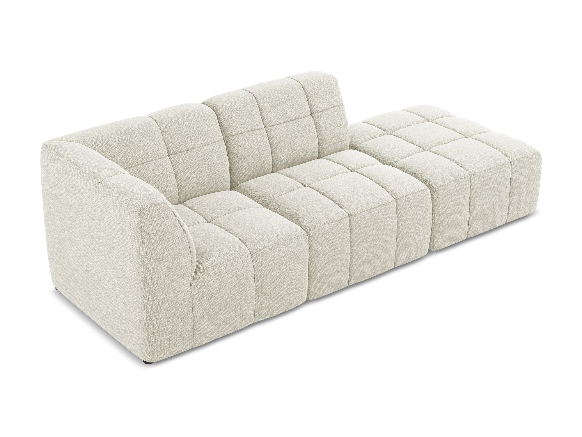 Modulares Sofa linksseitig offen 3-sitzig ALOHA sandfarbener Boucle