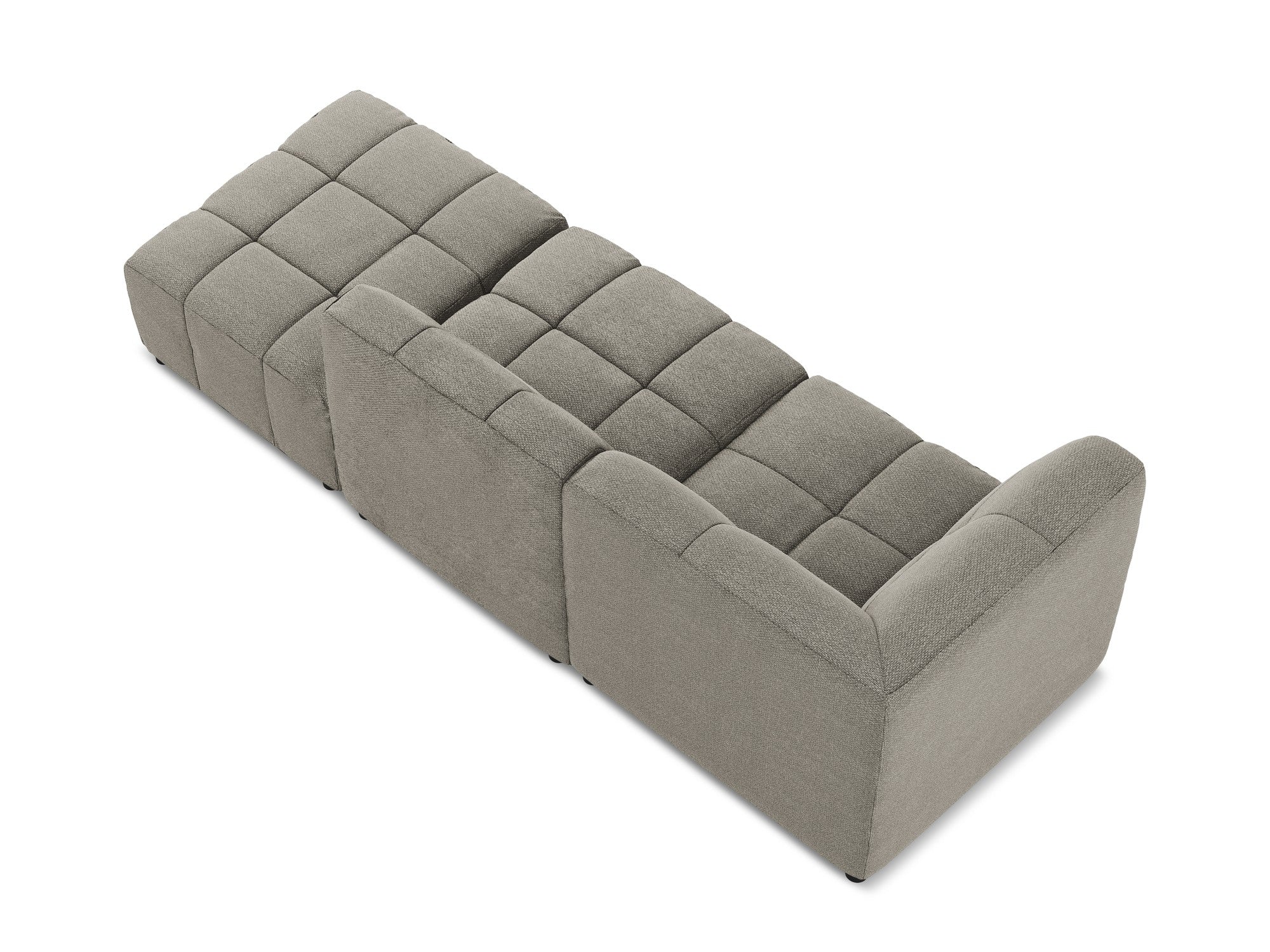 Modulares, linksseitiges offenes 3-Sitzer-Sofa ALOHA in grauem Boucle
