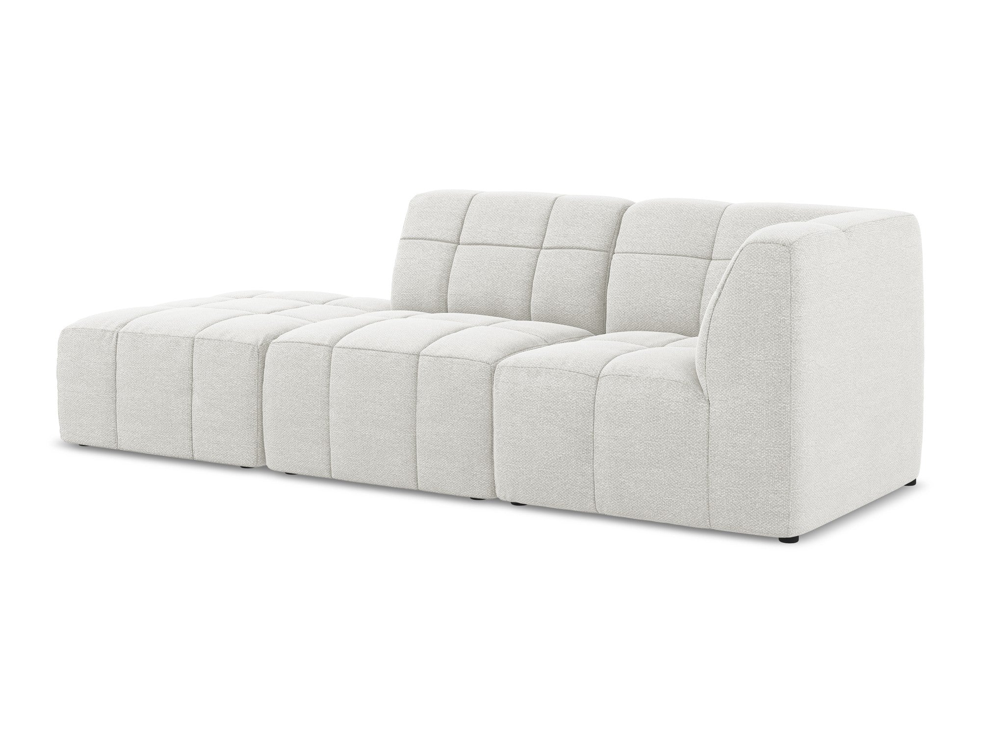 Right-facing open modular 3-seater sofa ALOHA white boucle