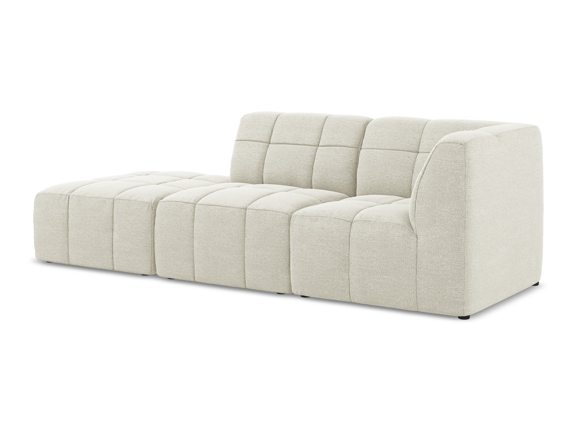 Modulares Sofa mit offener rechter Seite, 3-Sitzer ALOHA, sandfarbener Boucle