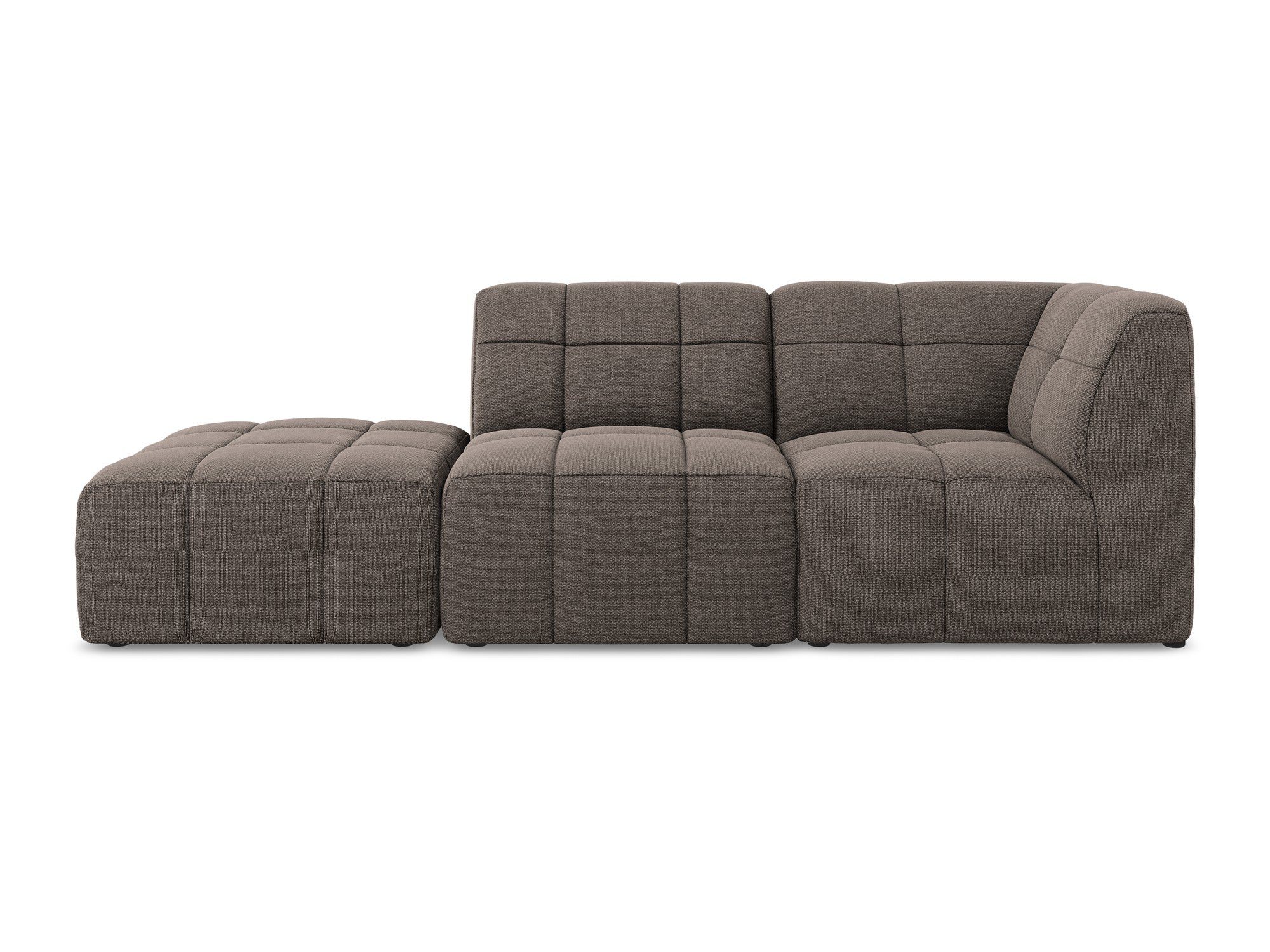 Modulares Sofa mit offener rechter Seite, 3-Sitzer ALOHA, schokoladenfarbener Boucle