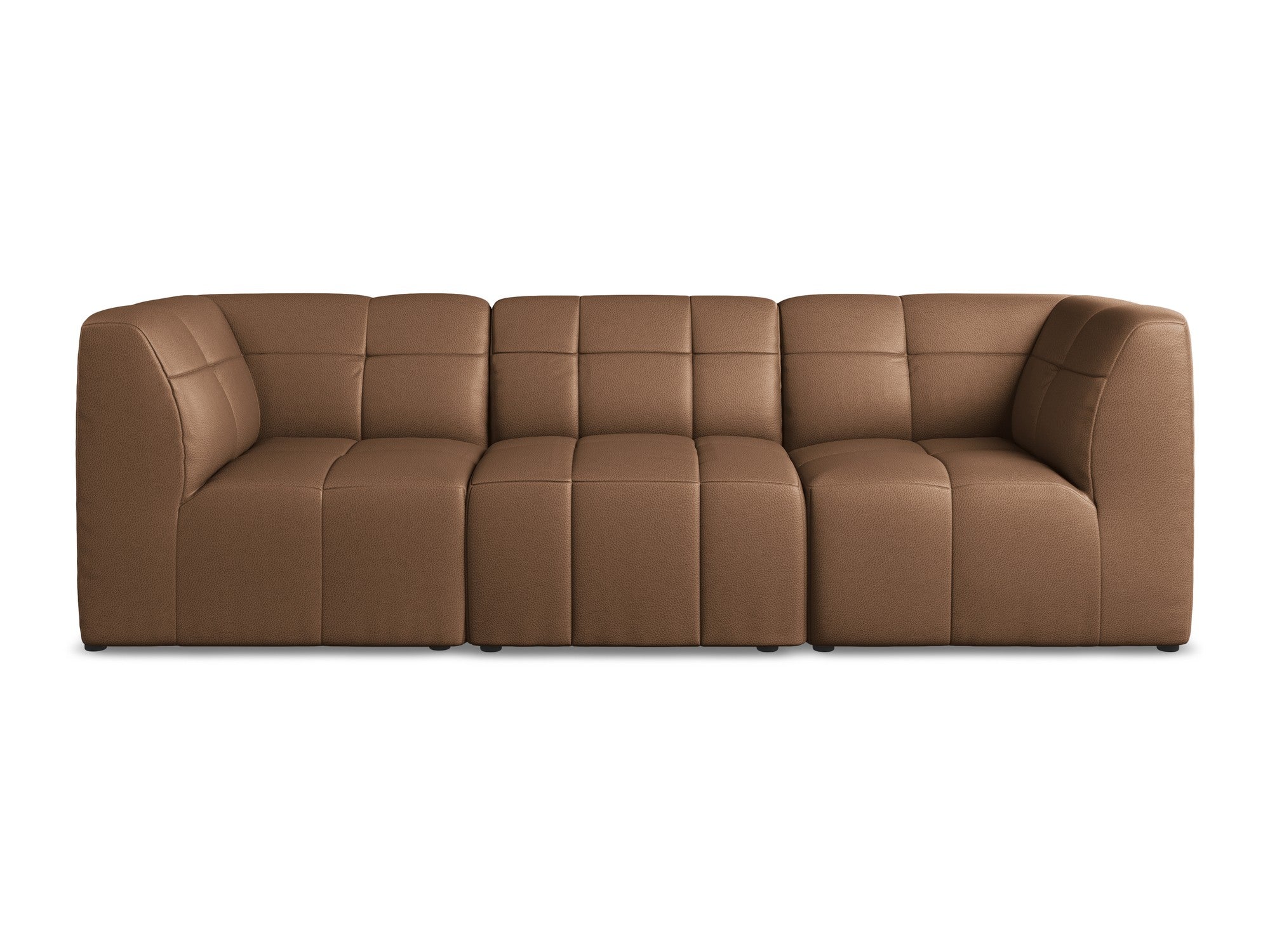 3-seater modular sofa ALOHA chocolate eco-leather