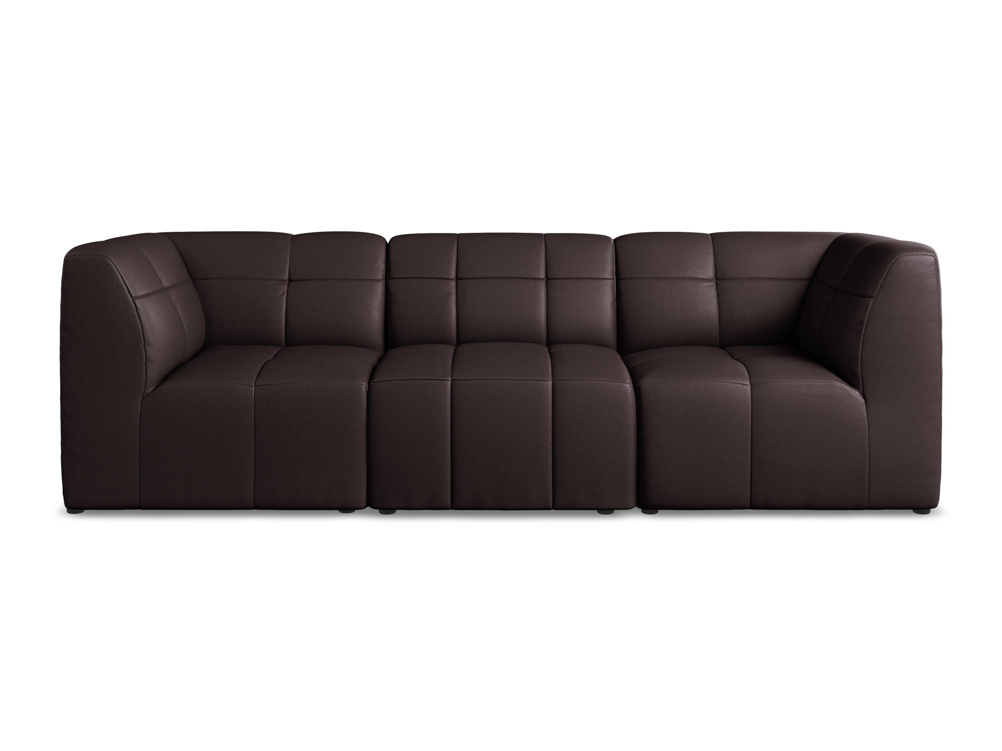 3-seater modular sofa ALOHA in plum eco-leather