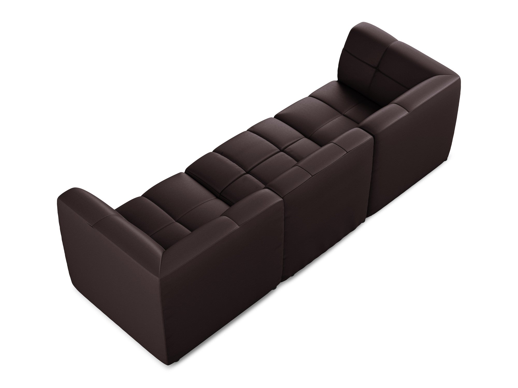 3-seater modular sofa ALOHA in plum eco-leather