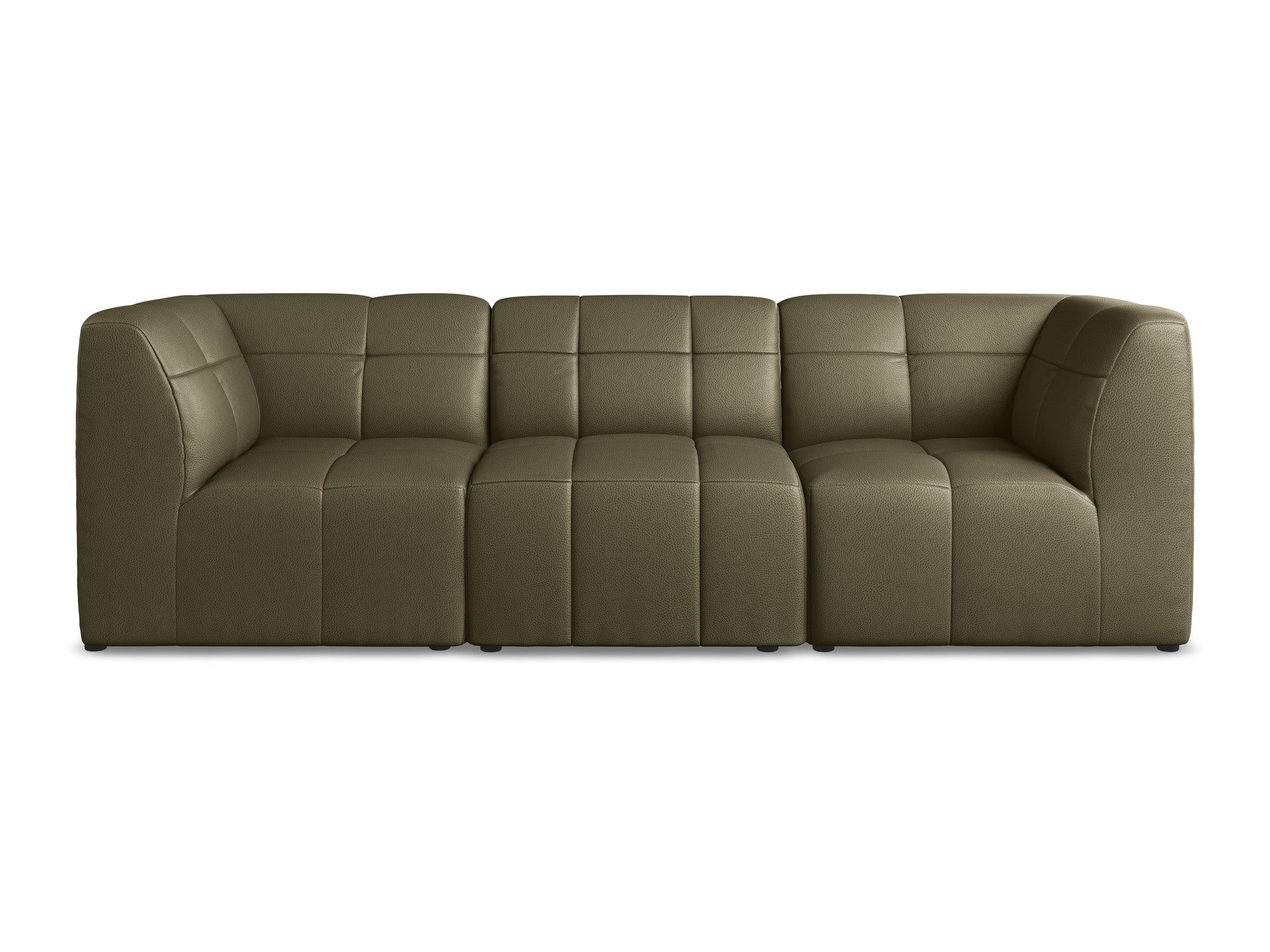 3-Seater Modular Sofa ALOHA Olive Eco-Leather