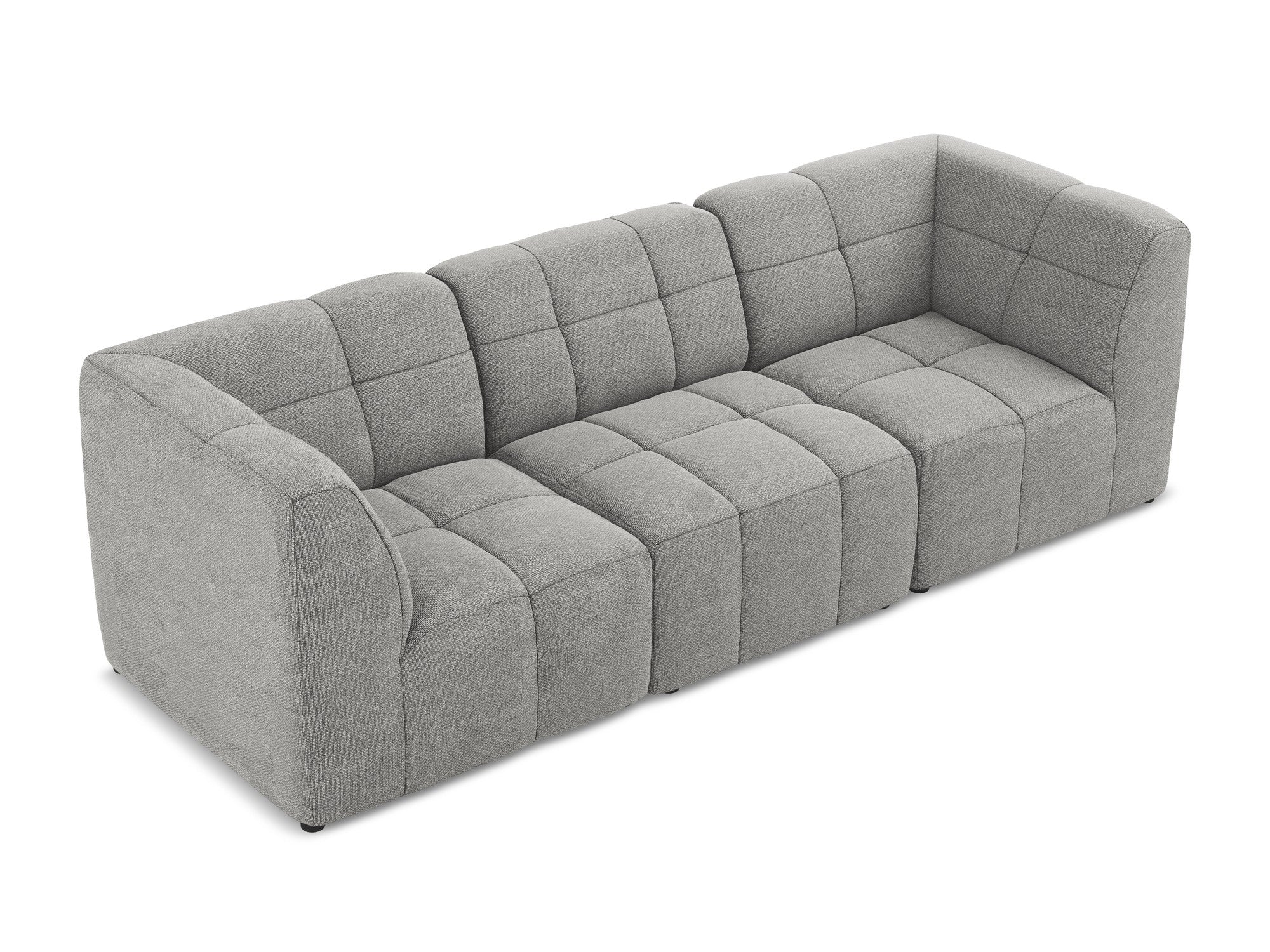 Modulares 3-Sitzer Sofa ALOHA hellgrau Boucle