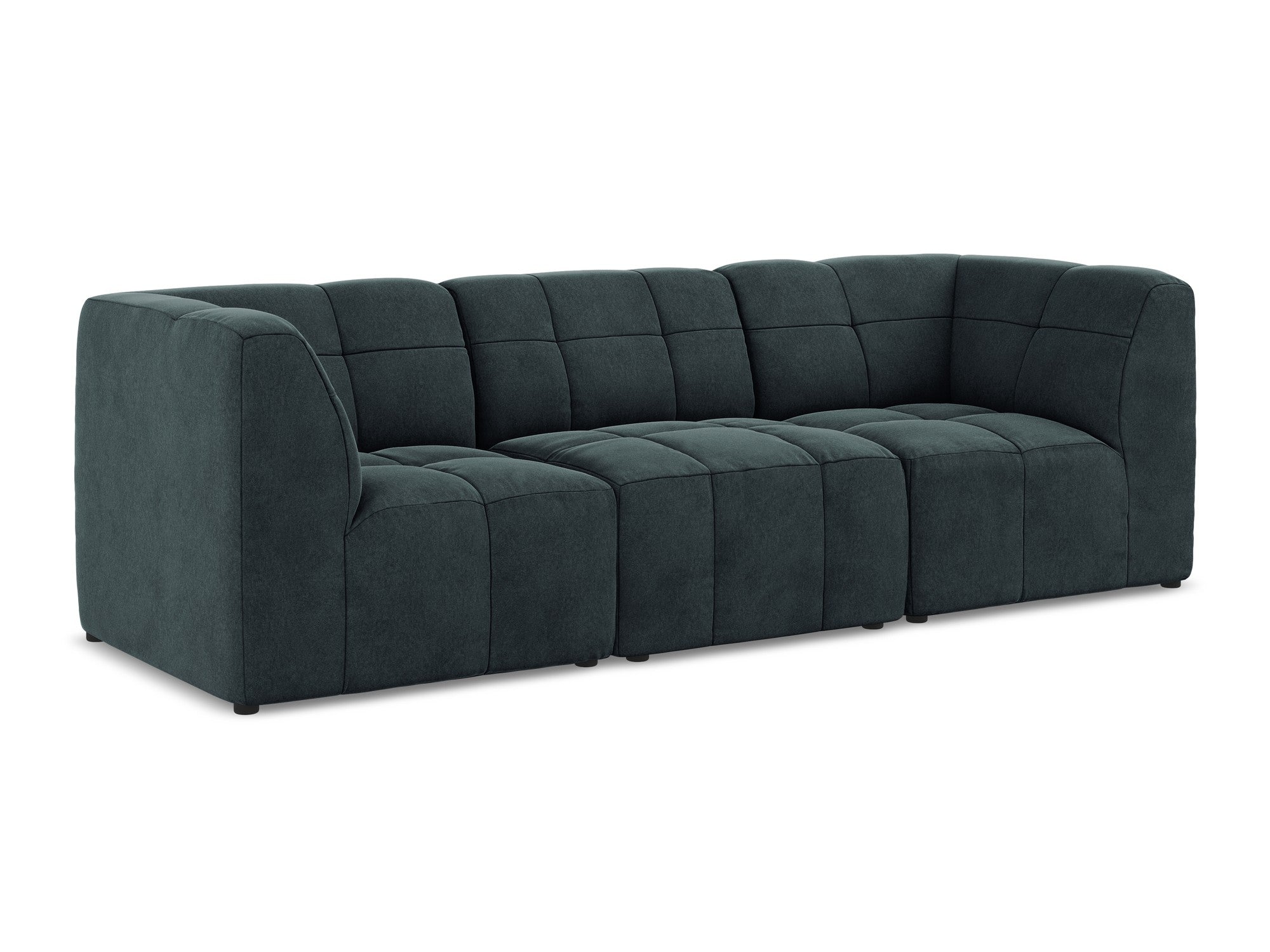 Velvet modular sofa for 3 people ALOHA in sea green