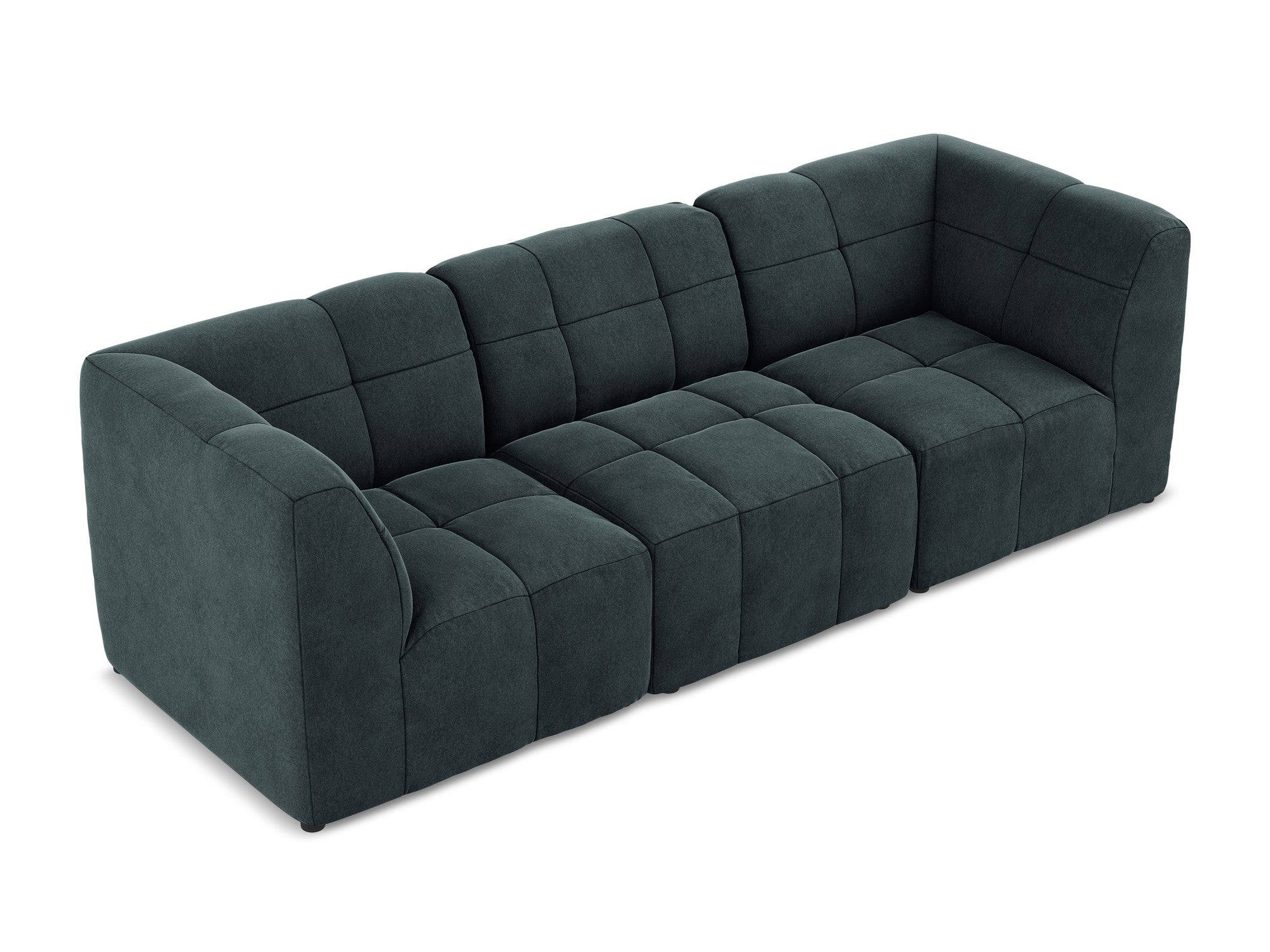 Velvet modular sofa for 3 people ALOHA in sea green