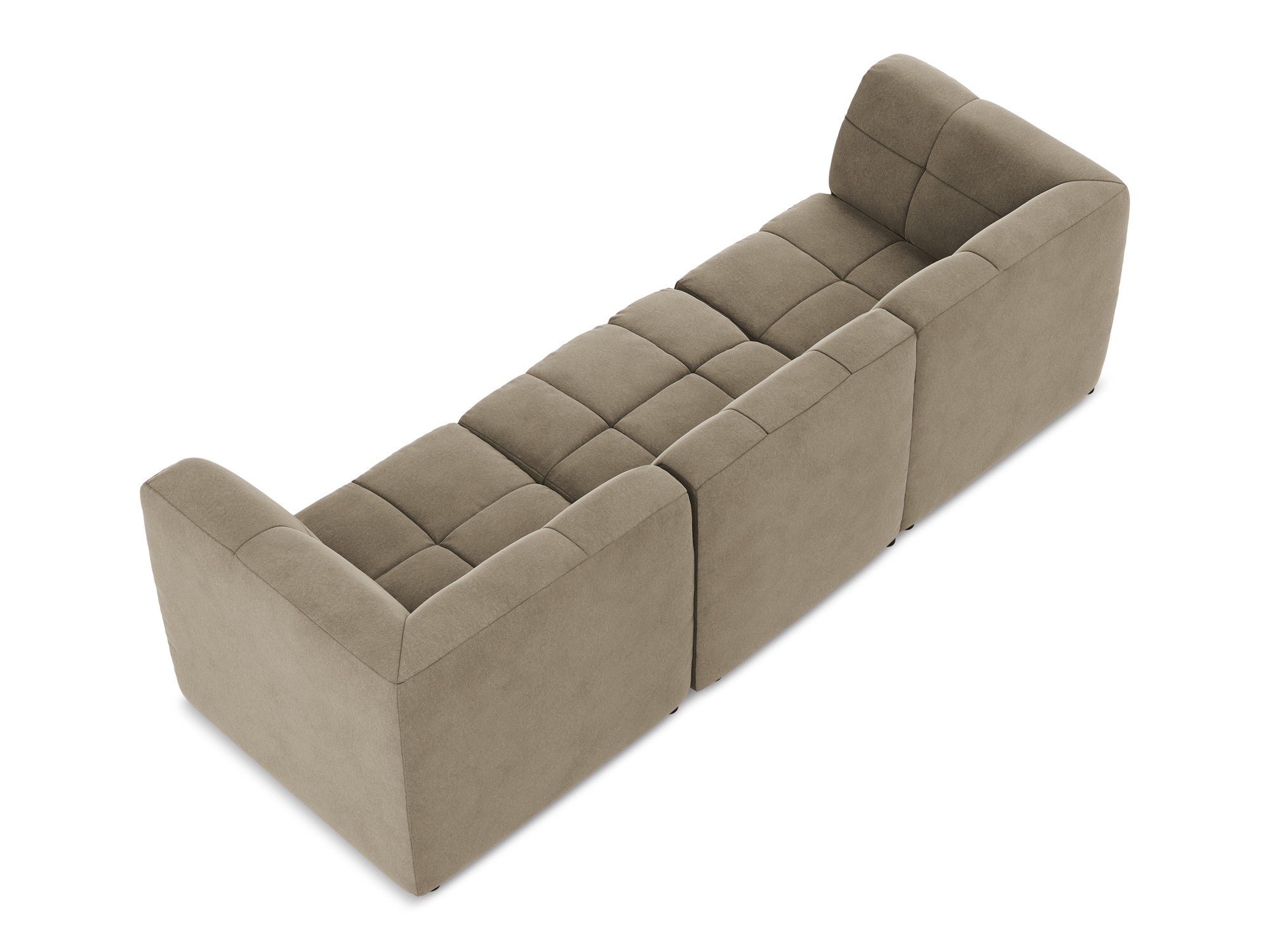 Modulaire fluwelen bank 3-zits ALOHA beige