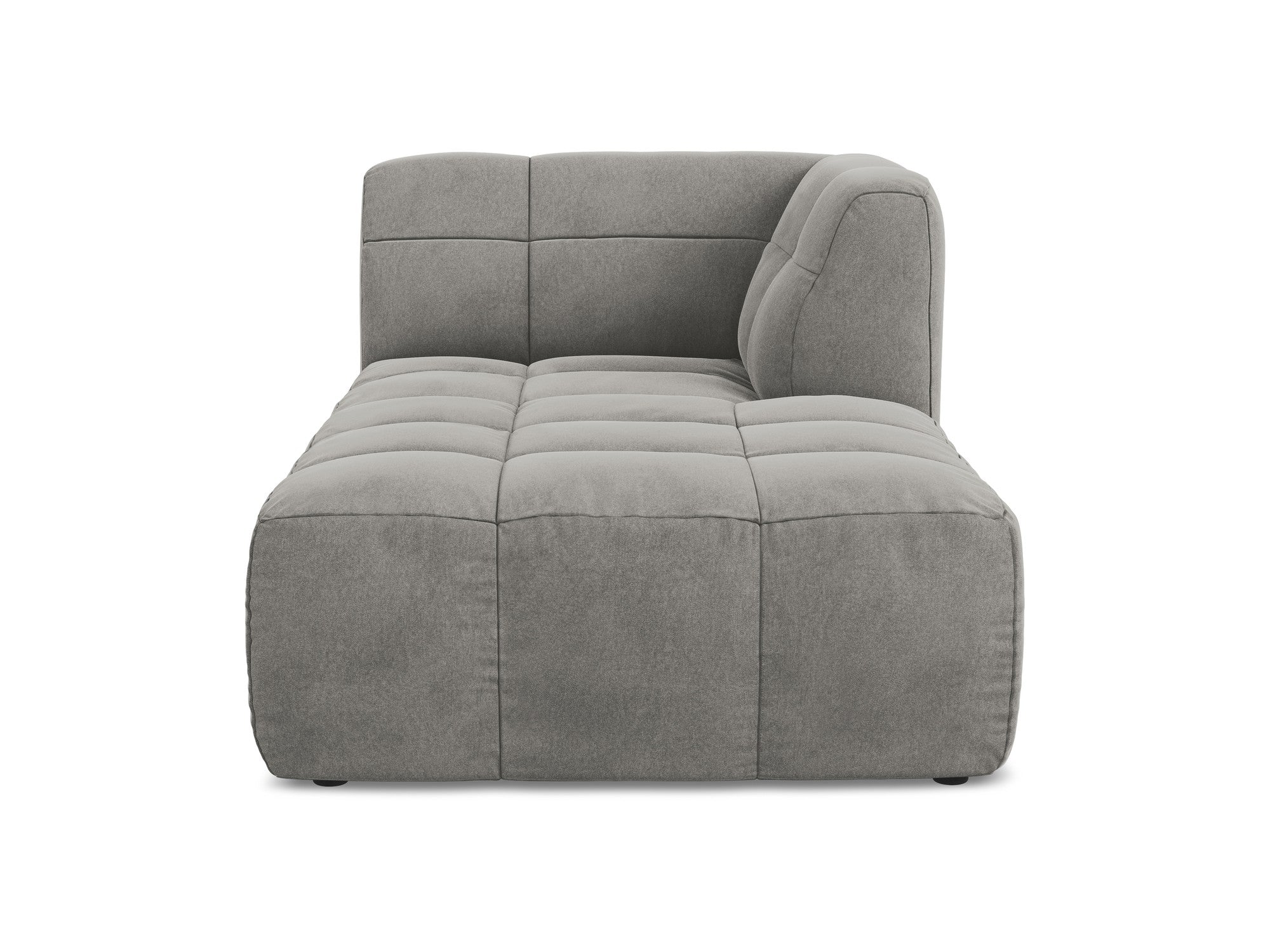 Right-facing velvet chaise lounge ALOHA gray