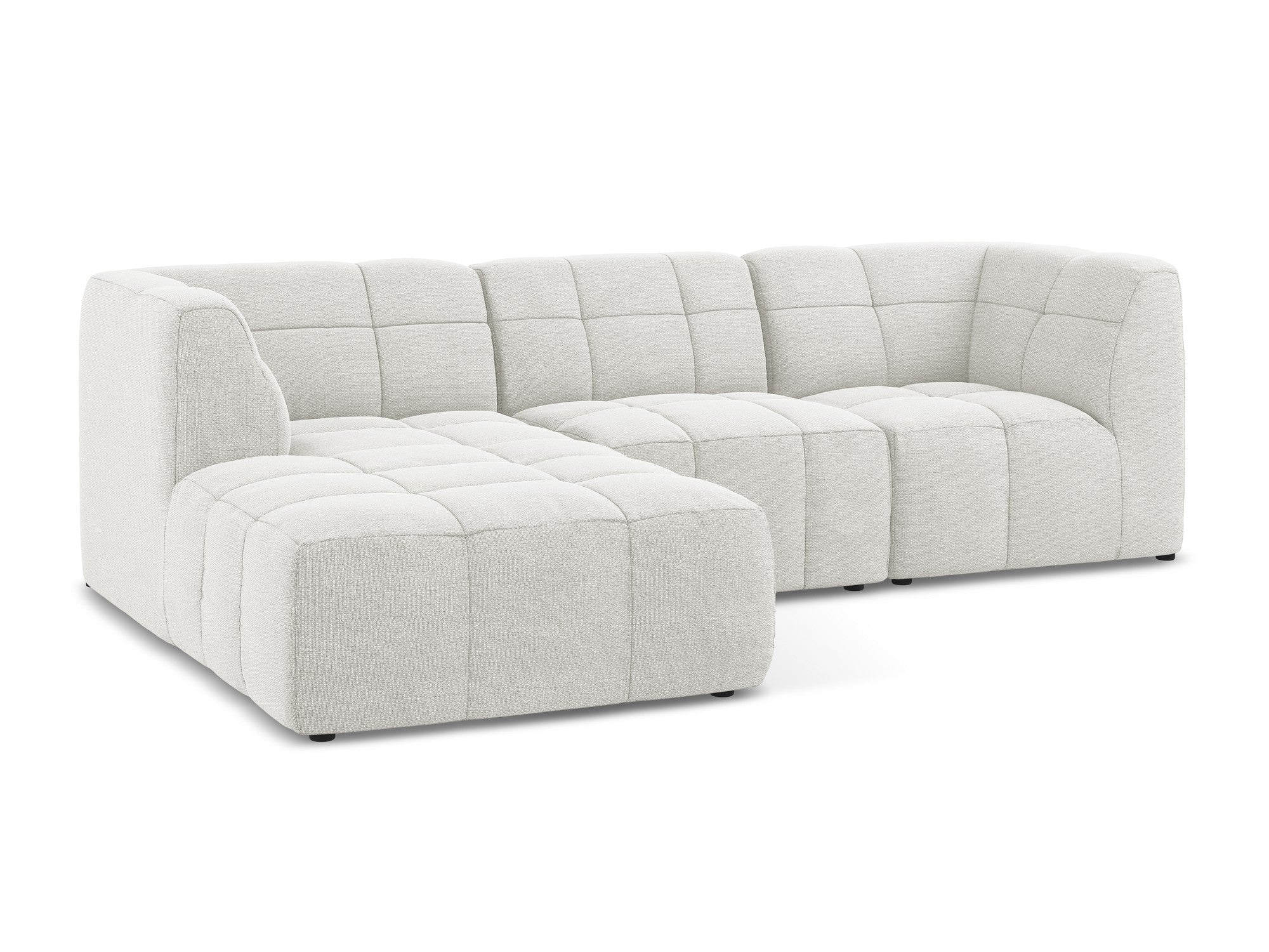 Modulaire hoekbank links 3-zits ALOHA witte boucle