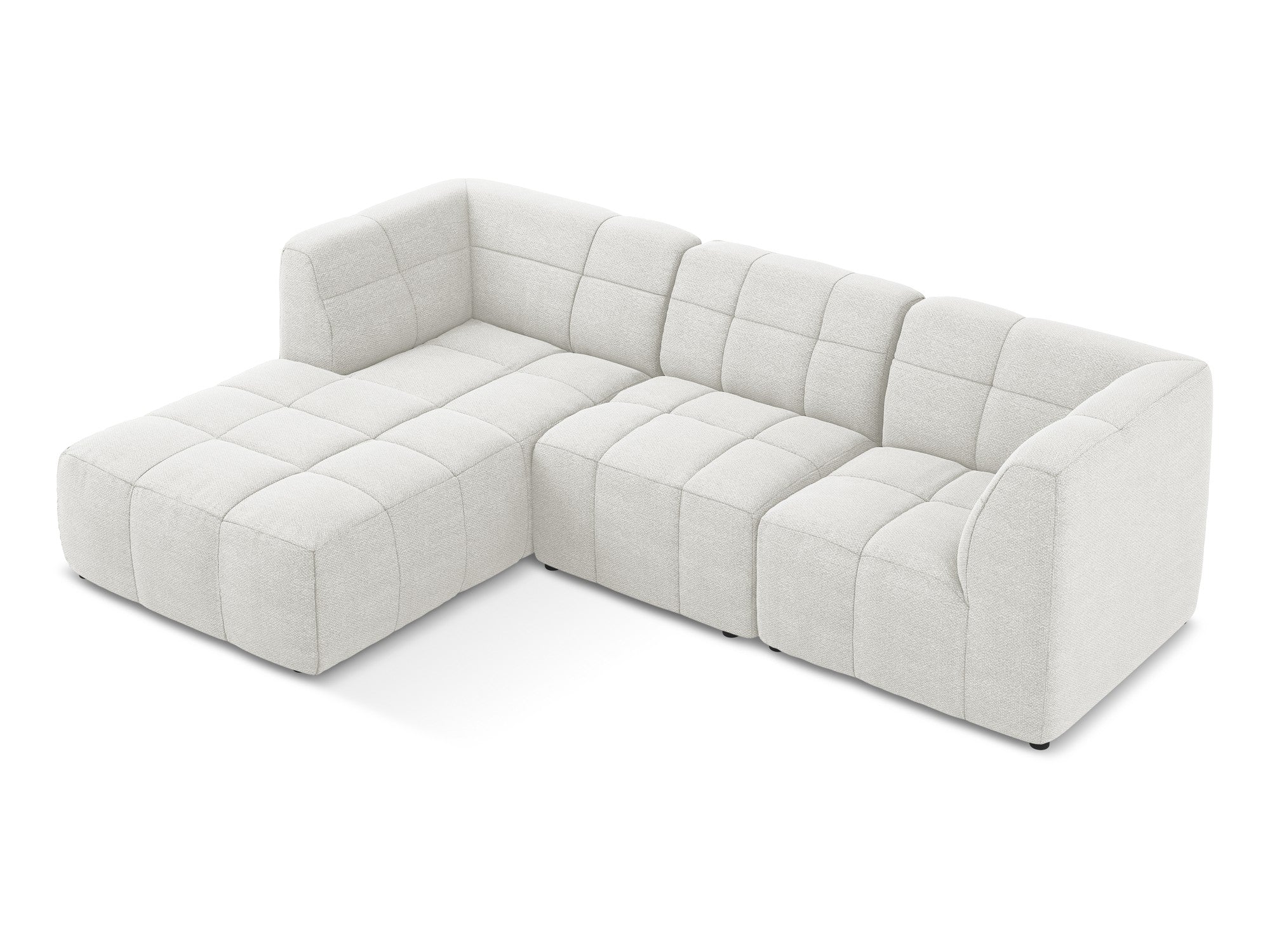 Modulaire hoekbank links 3-zits ALOHA witte boucle