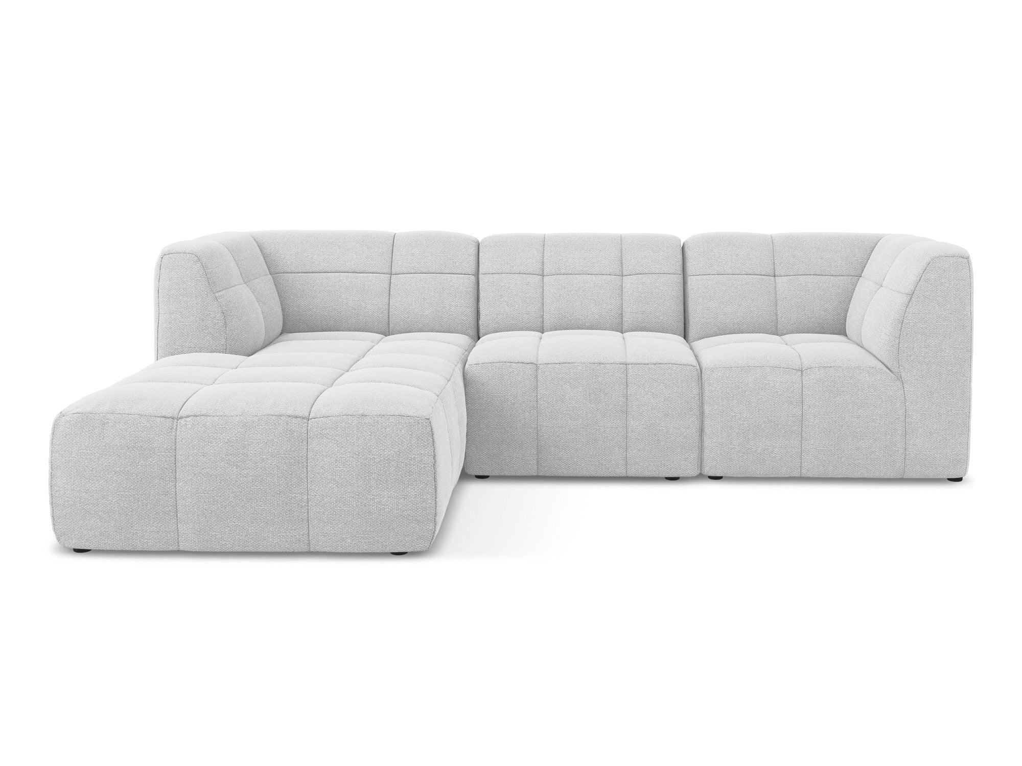 Modulaire linker 3-zits hoekbank ALOHA zilver boucle