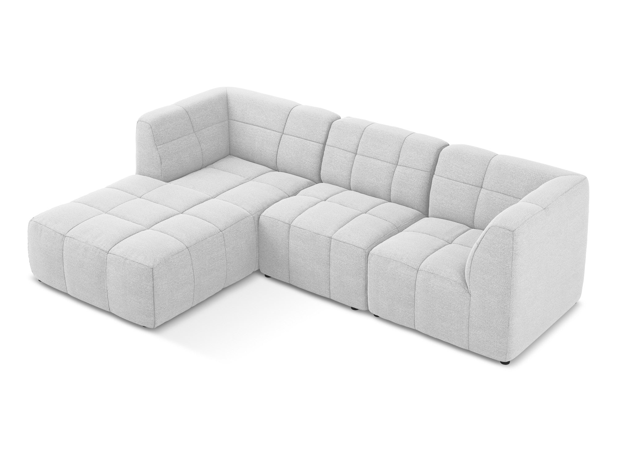 Modulaire linker 3-zits hoekbank ALOHA zilver boucle