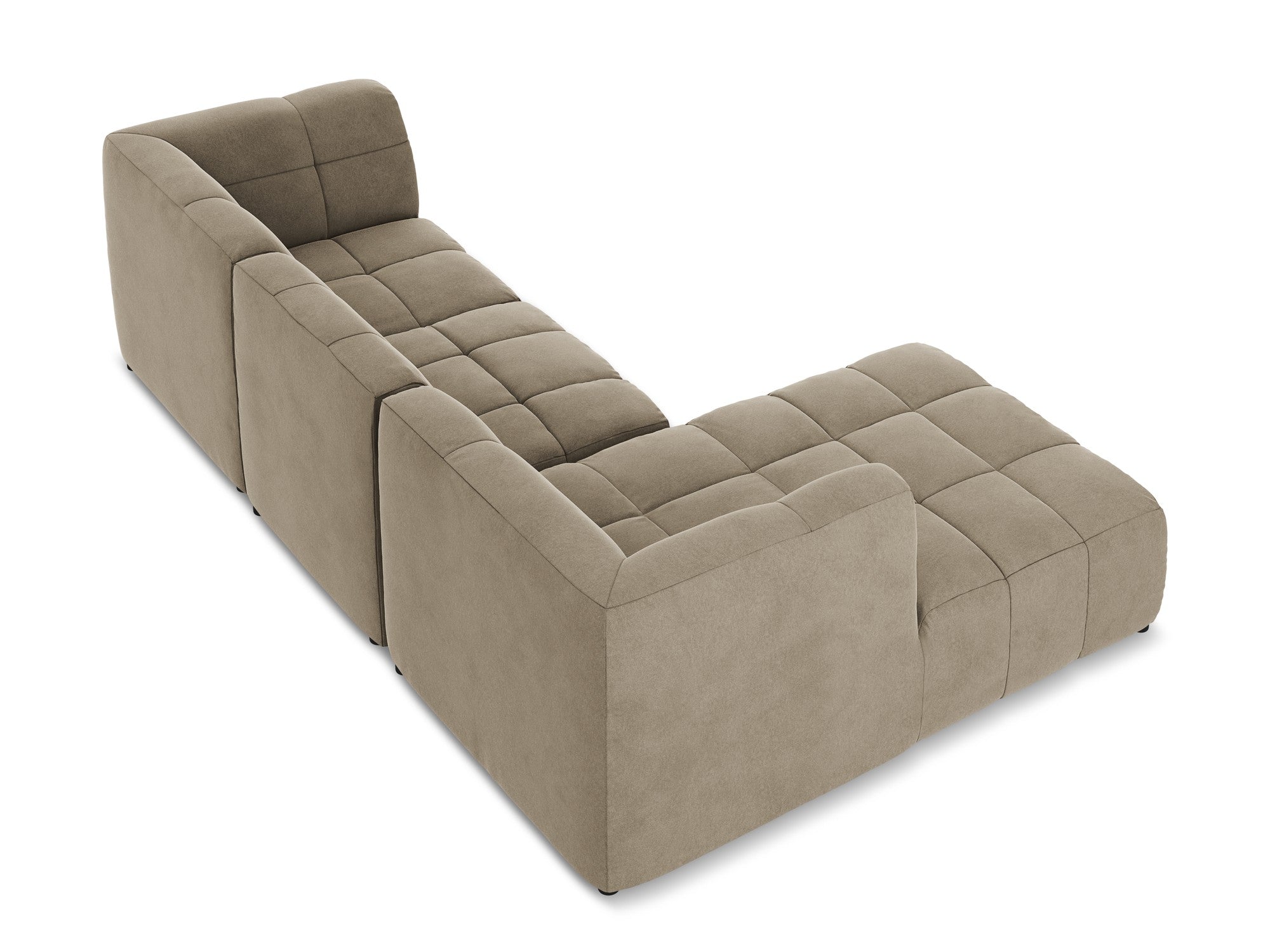 Left-facing velvet modular sofa for 3 people ALOHA beige